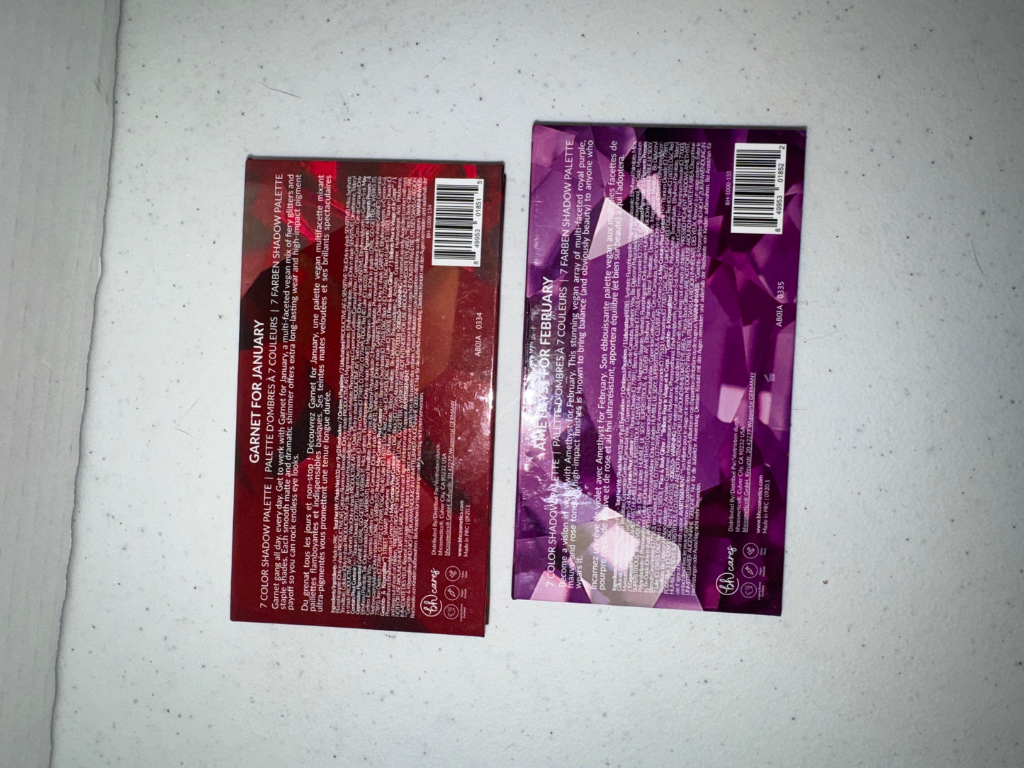 BH Cosmetics Discontinued Garnet and Amethyst Palettes