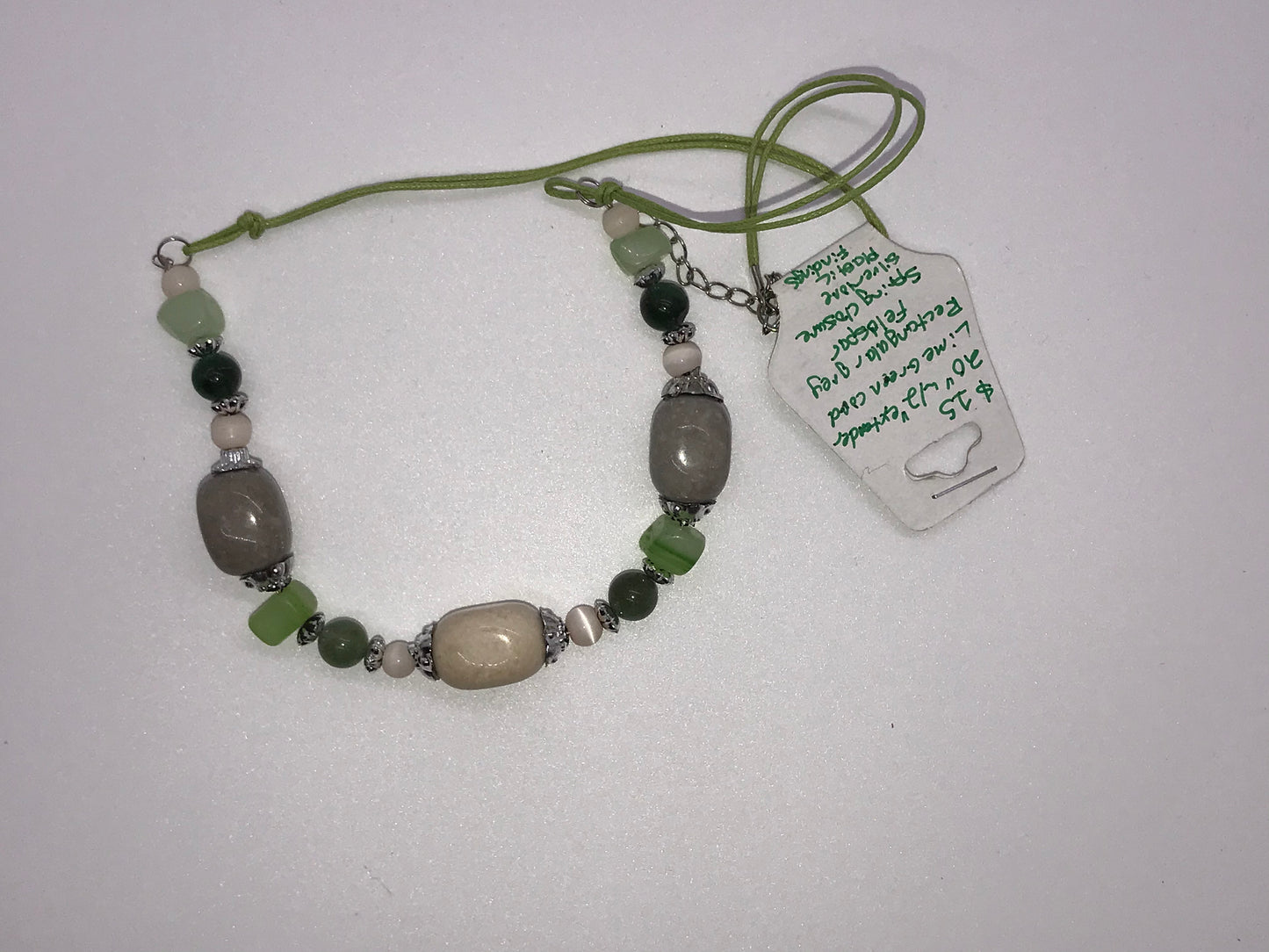 20" Green and Feldspar Necklace