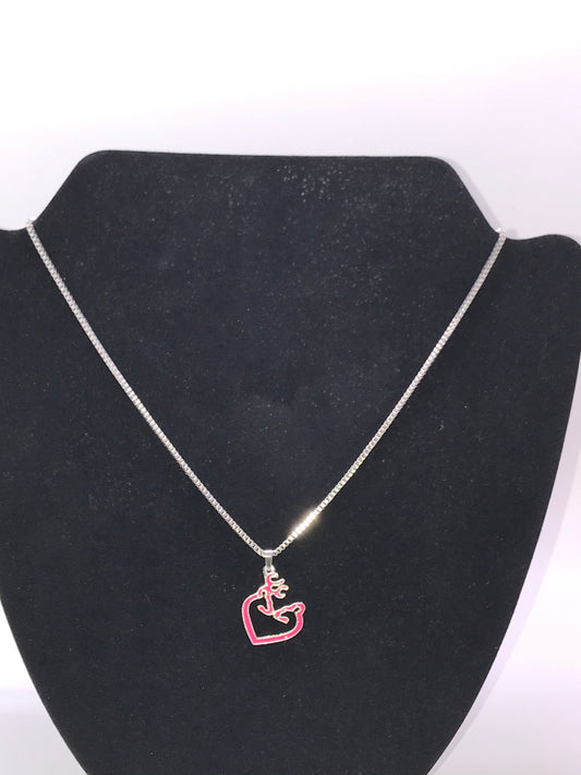 20" Pink Buck and Doe Box Chain Necklace