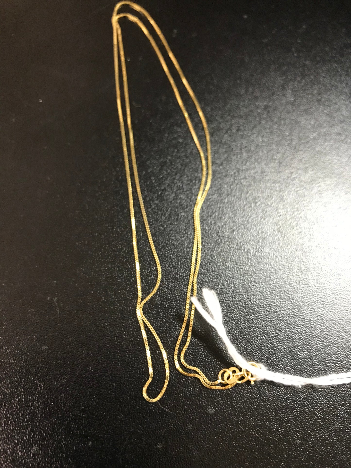 14 Kt Gold .8 Mm Box Chain 20" Long. Solid Gold