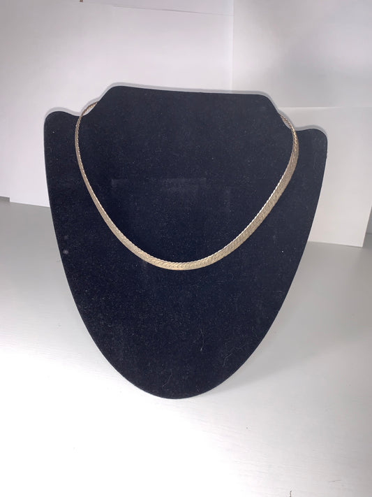 Vintage 20" 8.18mm Herringbone Italian Silver Necklace