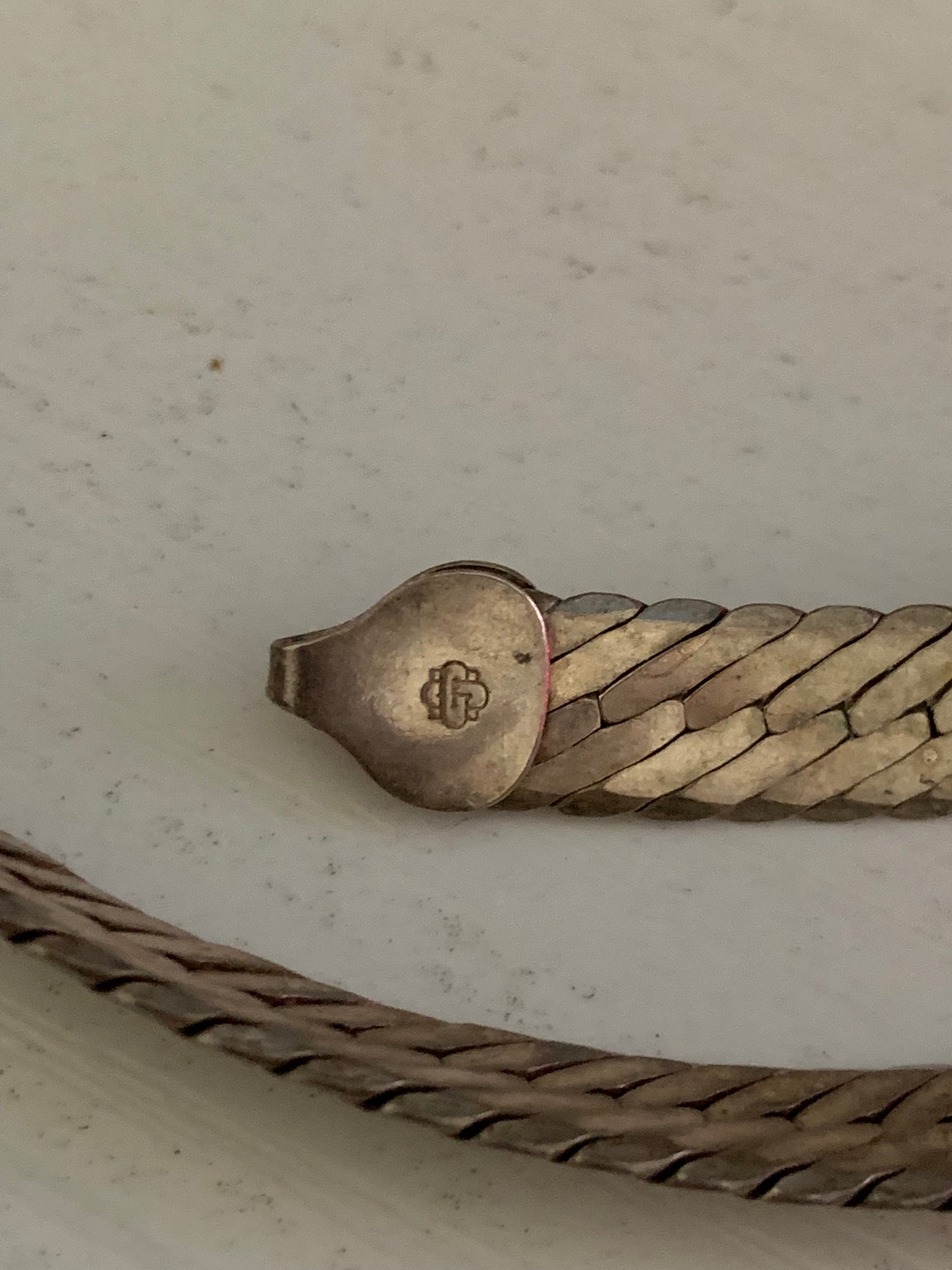 Vintage 20" 8.18mm Herringbone Italian Silver Necklace