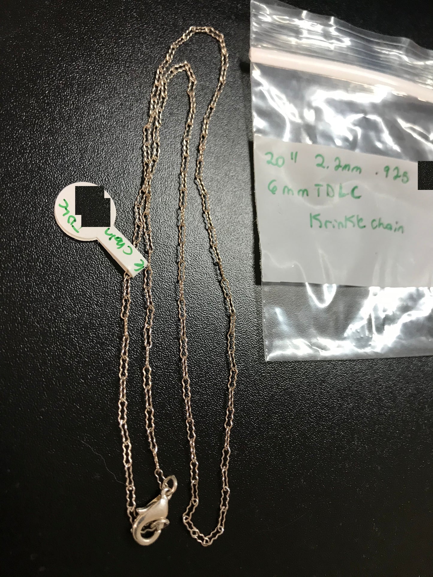 20" Long Sterling Silver 2.2 Mm Krinkle Chain Necklaces