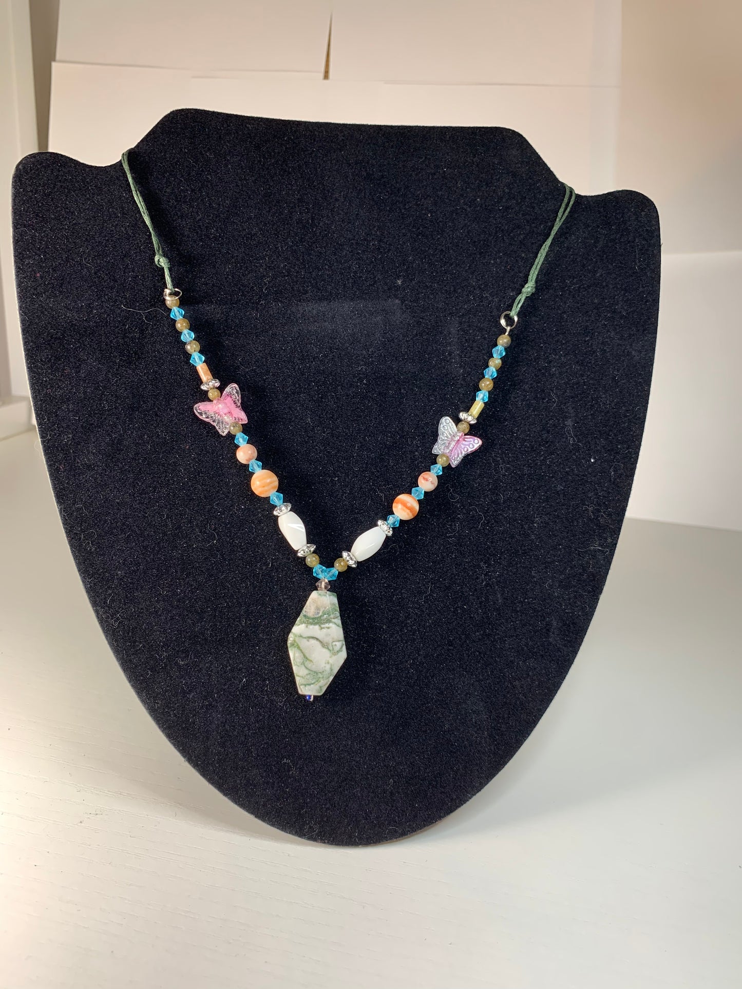 20" Moss agate Beaded necklace