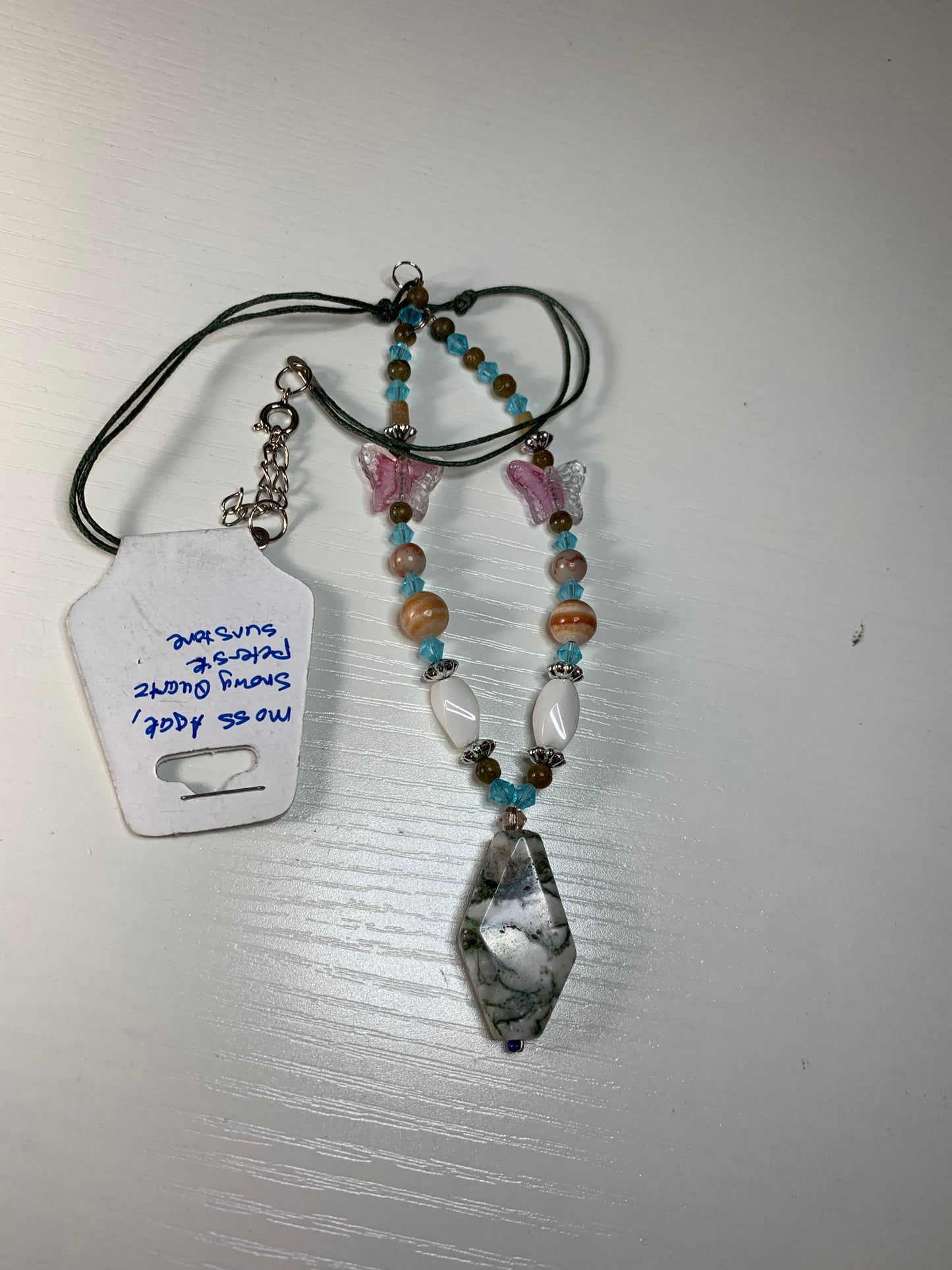 20" Moss agate Beaded necklace