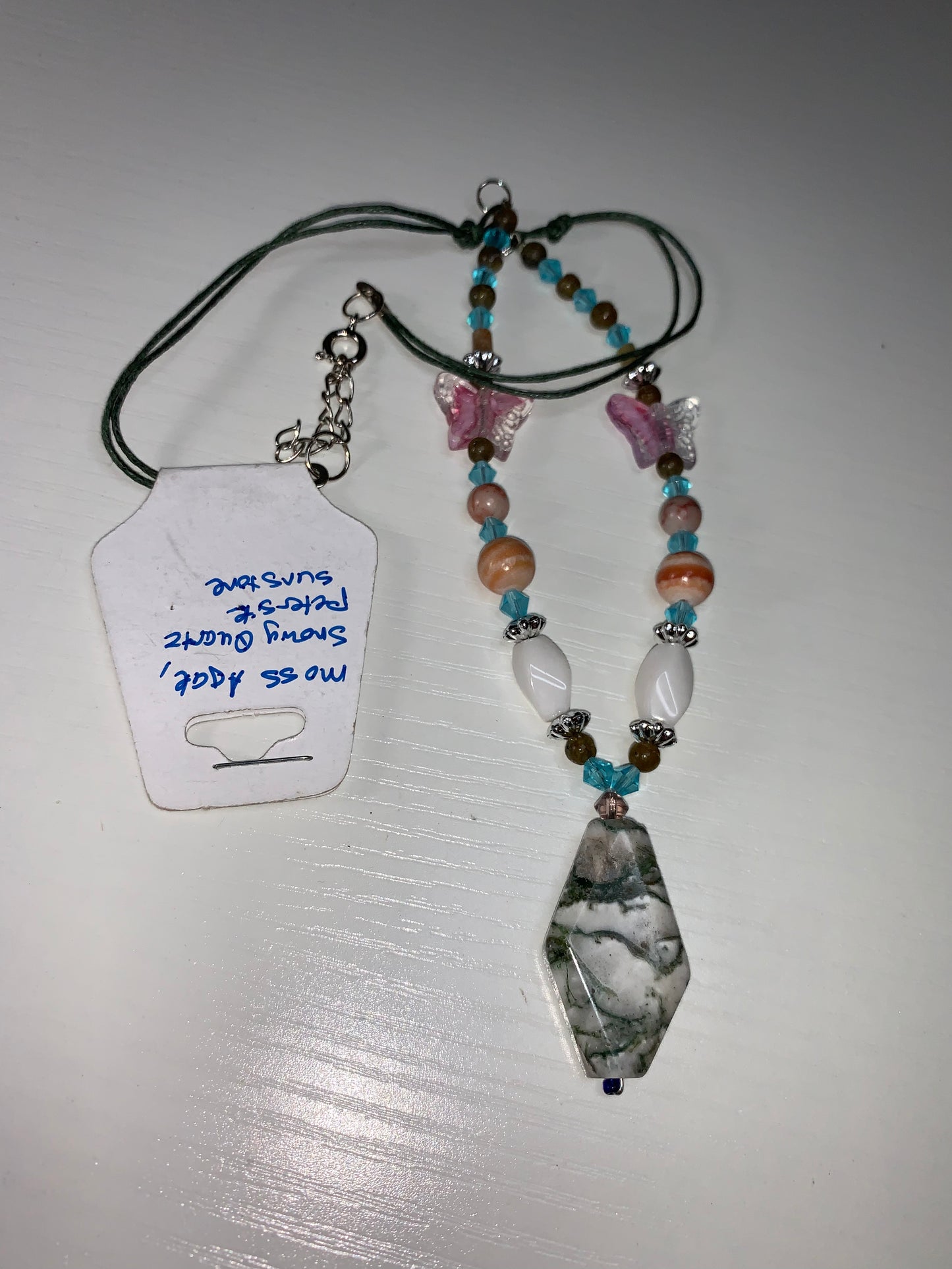 20" Moss agate Beaded necklace