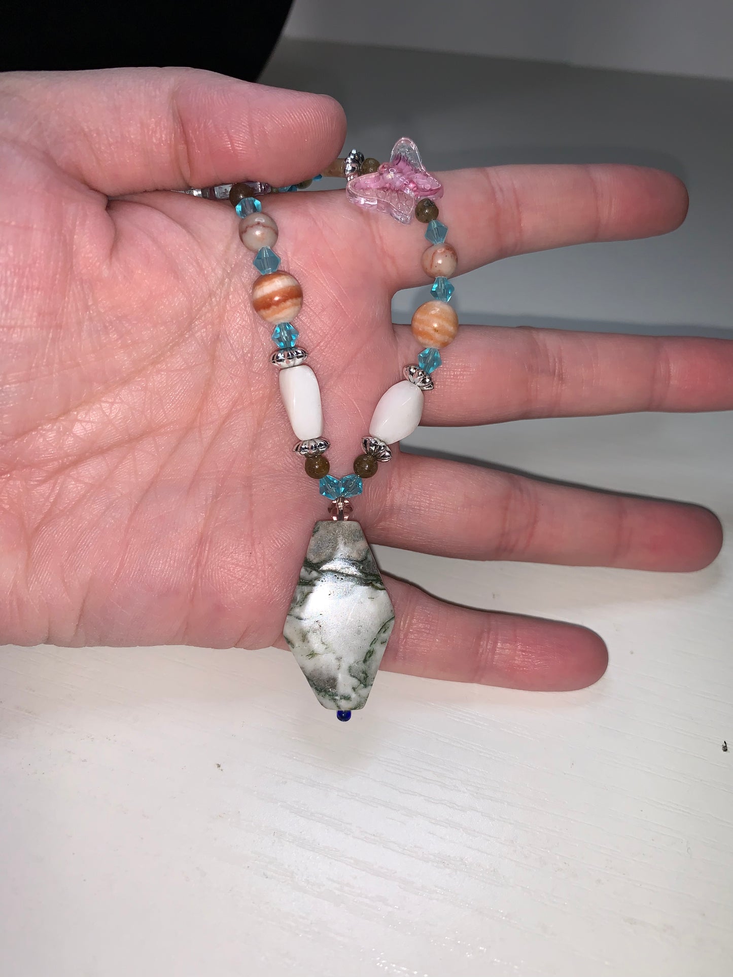 20" Moss agate Beaded necklace