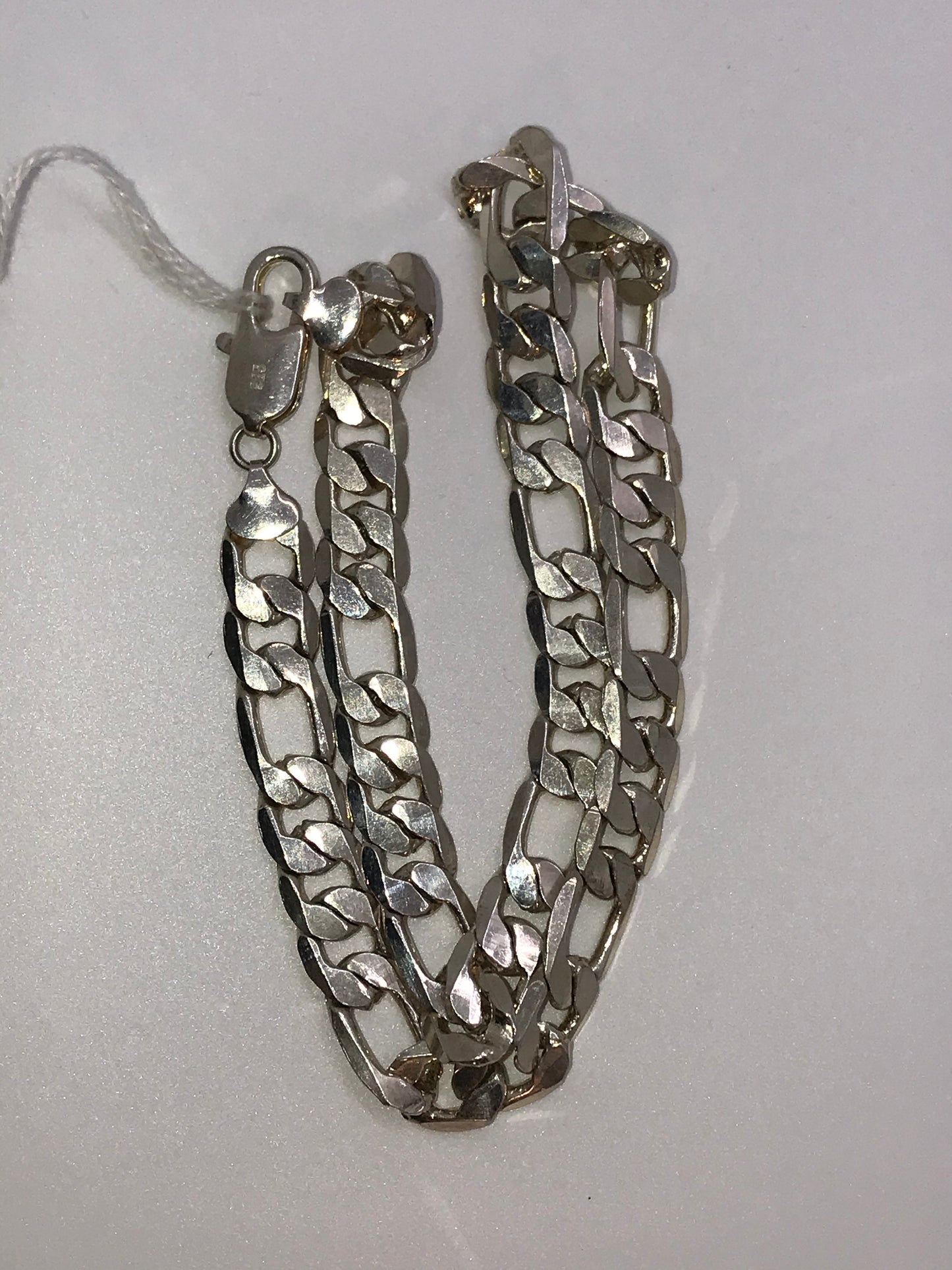 20" Figaro Silver Plated 12mm Necklace