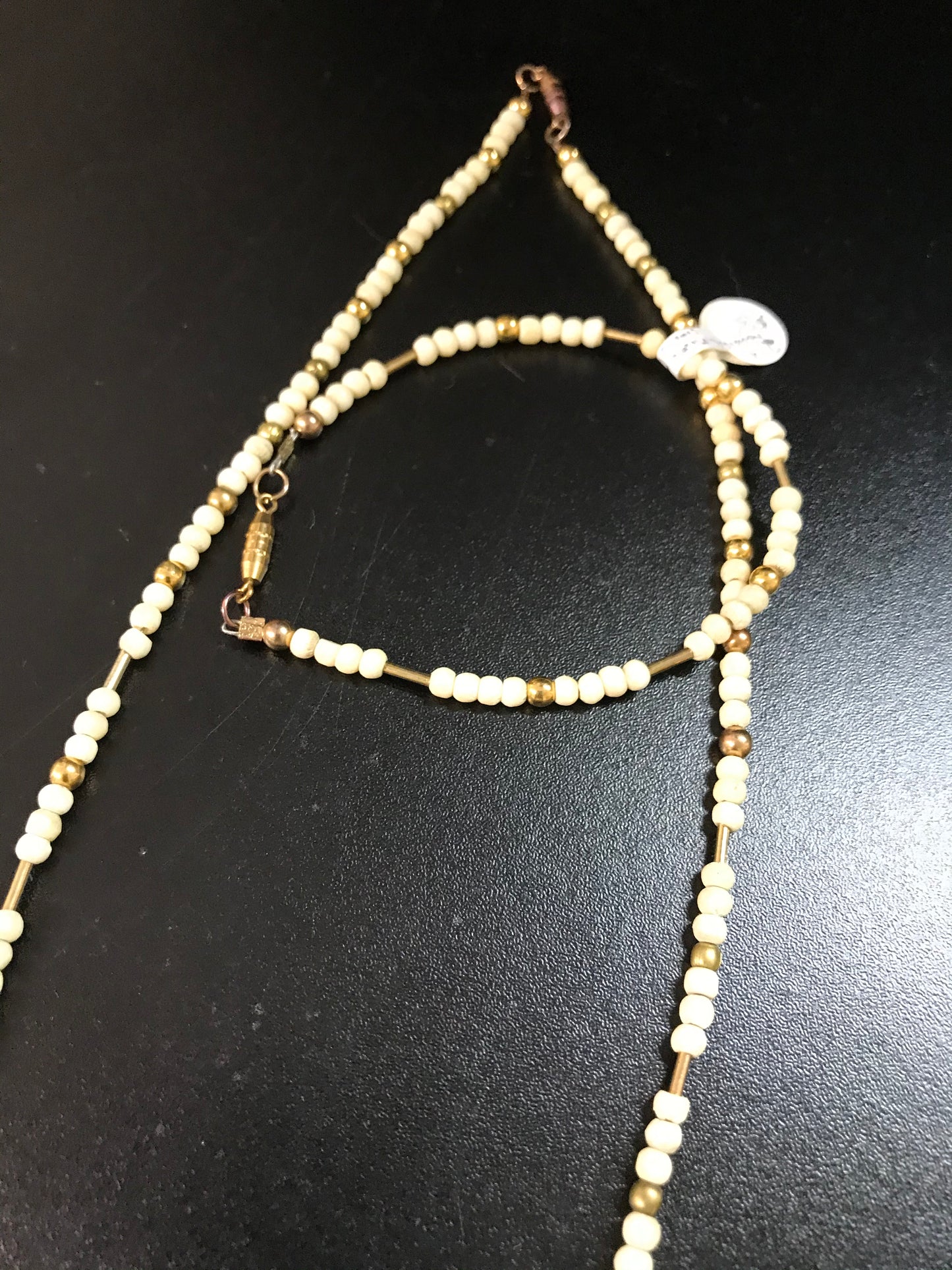 21" long Elk Bone Necklace and bracelet set with Owl Pendant