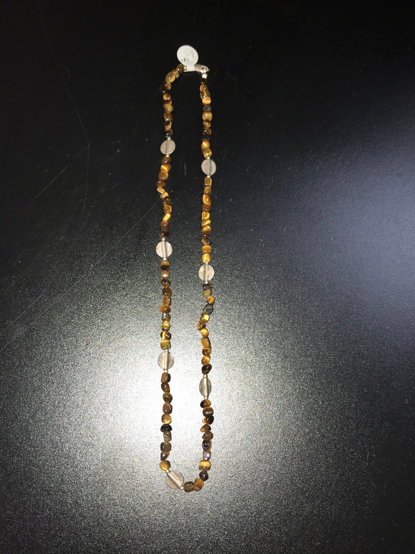 21" Sterling Silver And Tigerseye Necklace