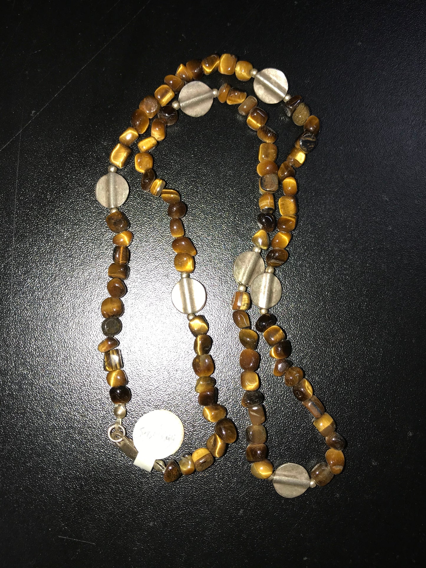 21" Sterling Silver And Tigerseye Necklace