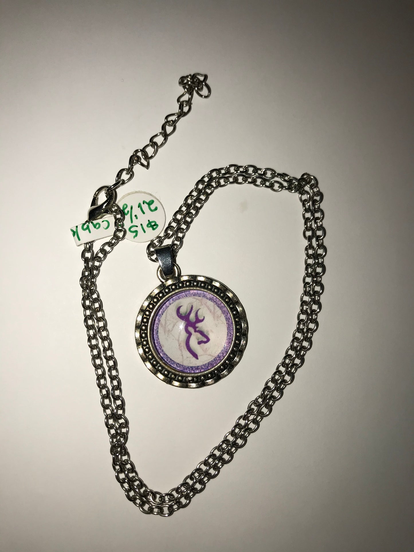 21 1/2" Purple And White Browning Necklace