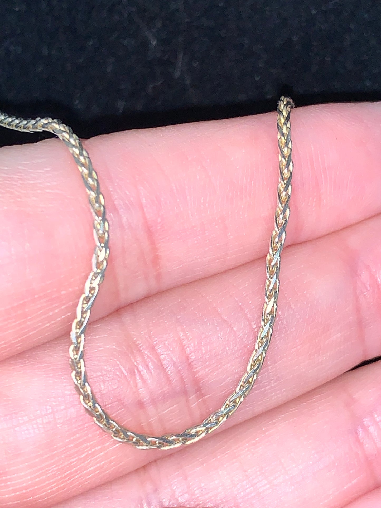 22" Sterling Silver 1.5mm Diamond Cut Wheat Chain Necklace