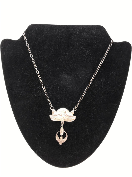 22" Long Sterling Silver Isis Necklace