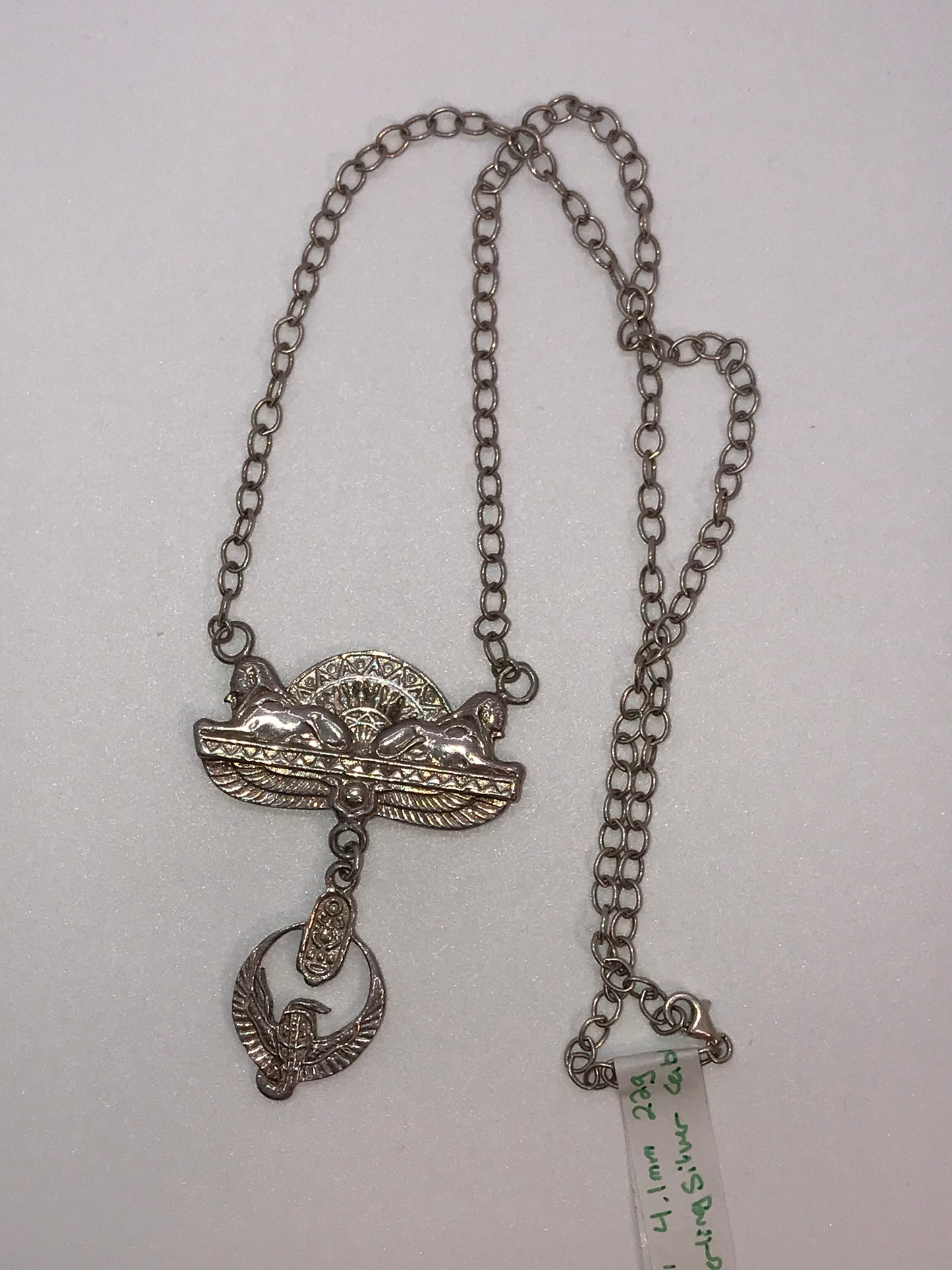 22" Long Sterling Silver Isis Necklace