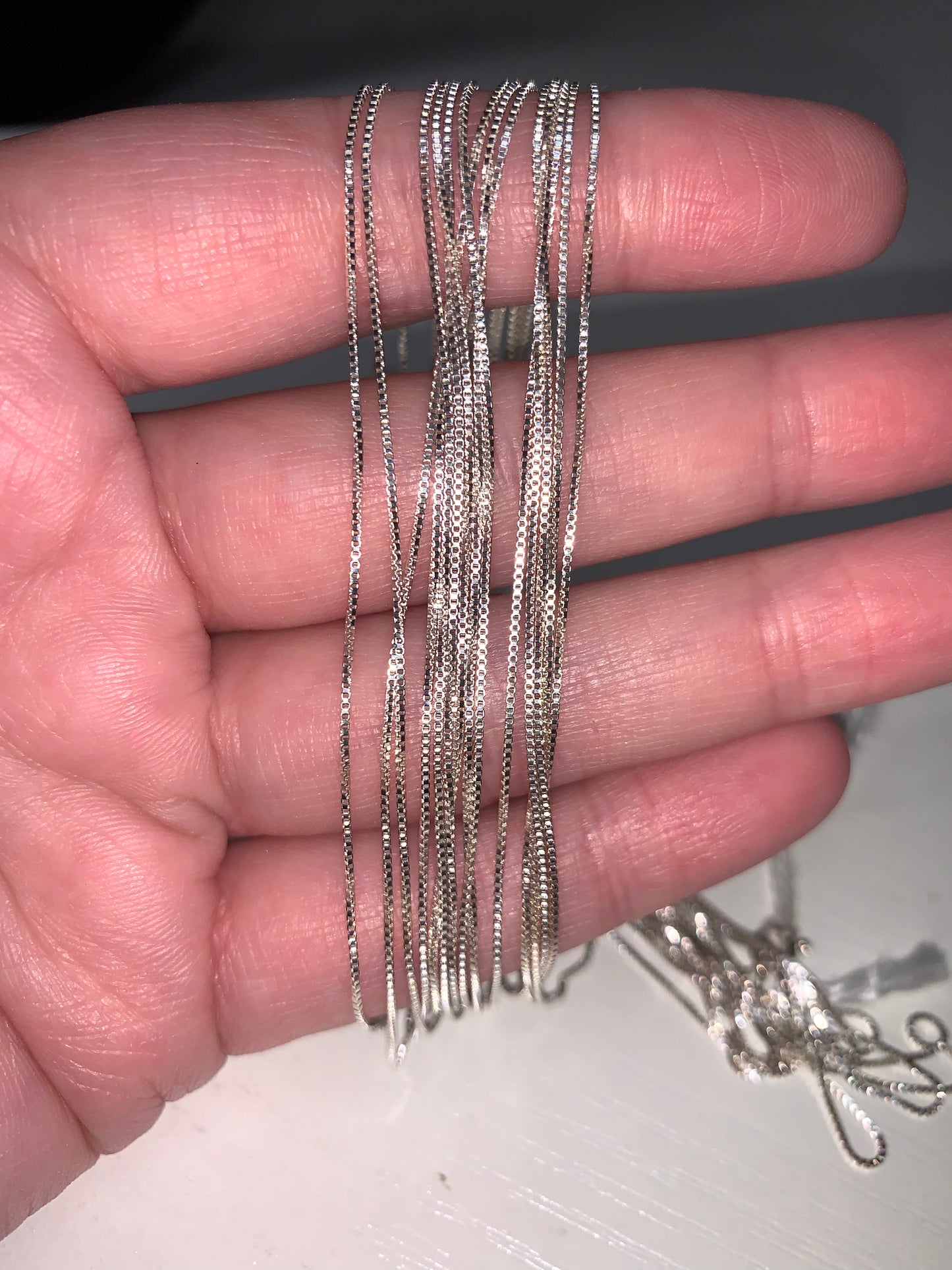 22" 0.75 mm Sterling Silver Box Chain Necklace