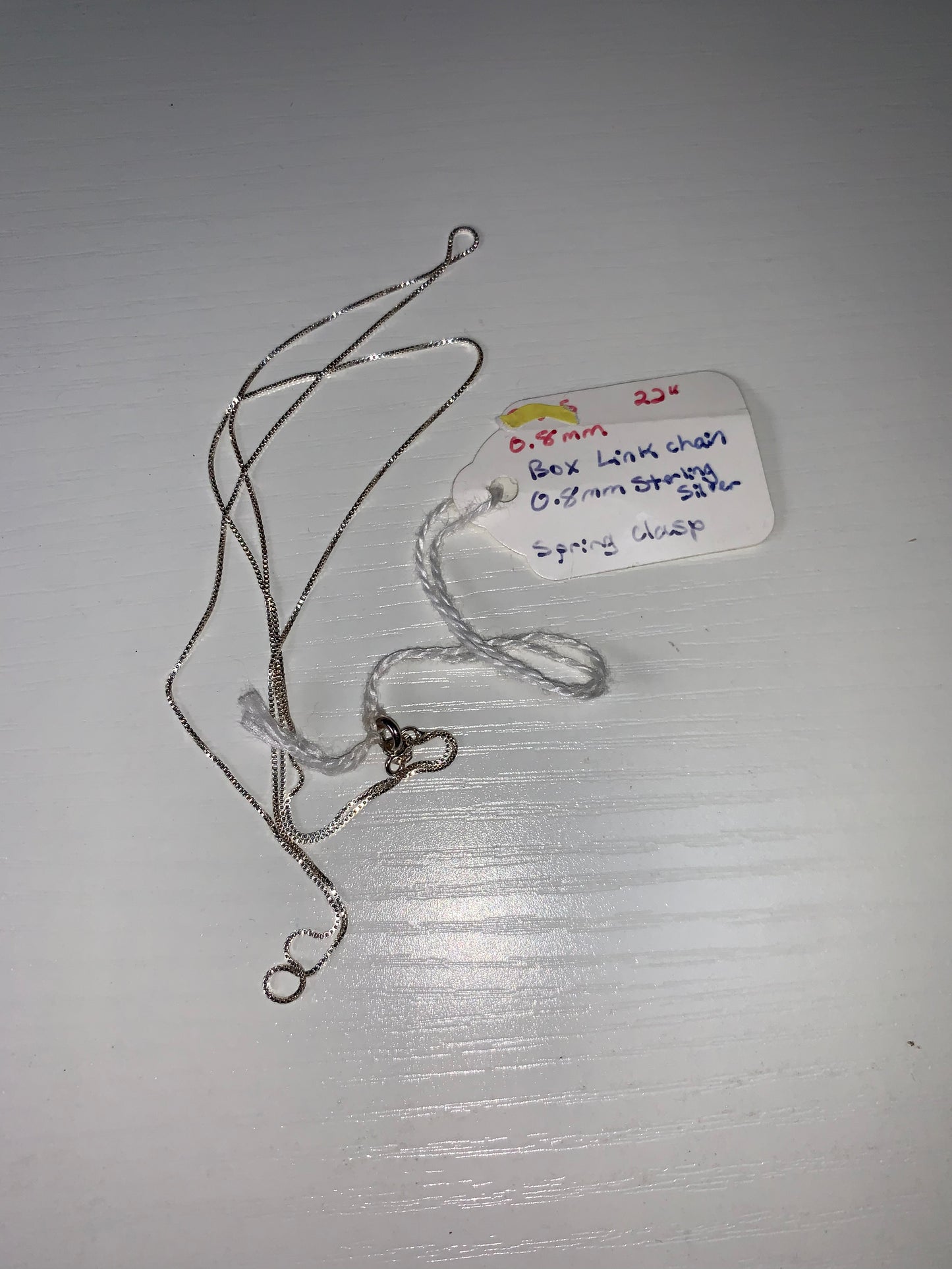 22" 0.75 mm Sterling Silver Box Chain Necklace
