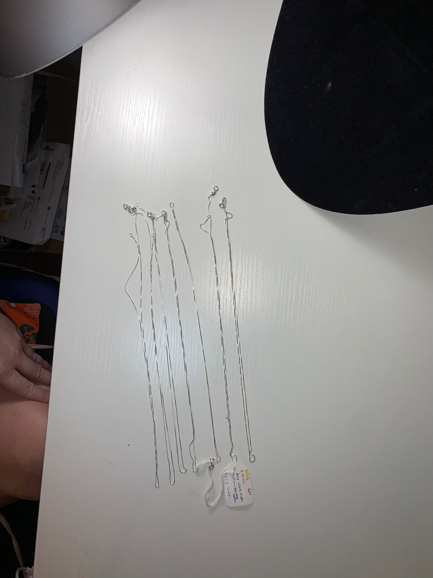 22" 0.75 mm Sterling Silver Box Chain Necklace