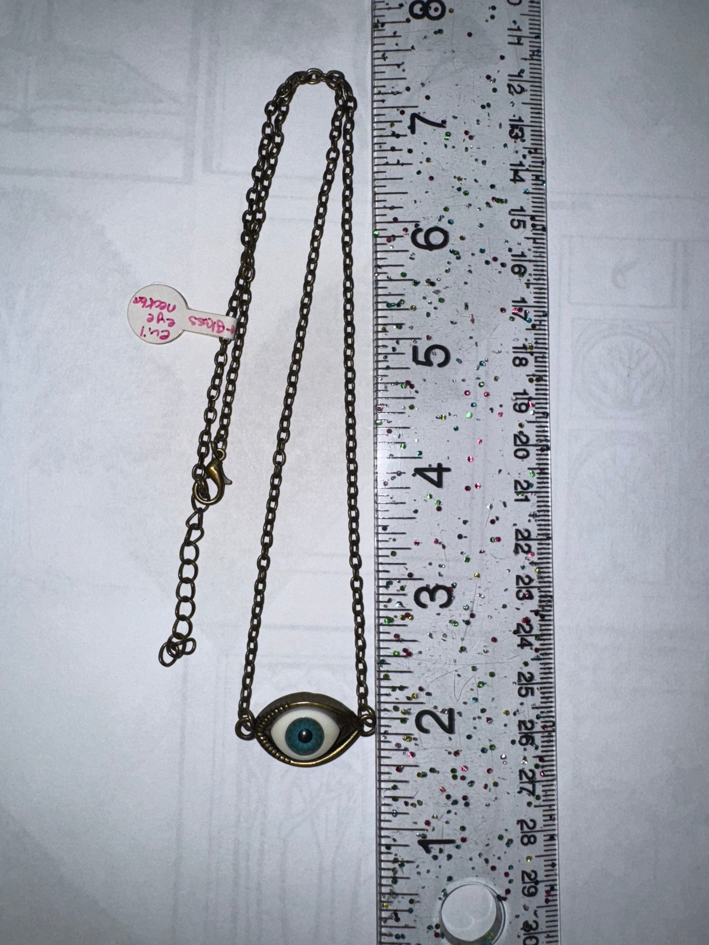 22 1/4" Brass All Seeing Eye Necklace