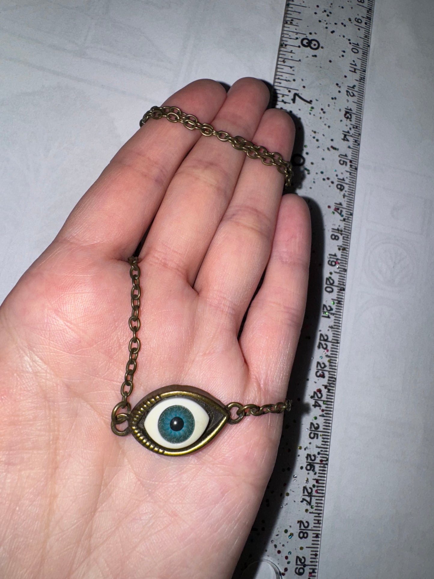 22 1/4" Brass All Seeing Eye Necklace