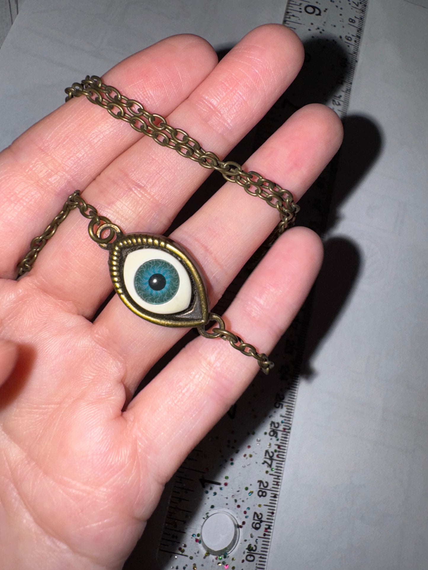 22 1/4" Brass All Seeing Eye Necklace