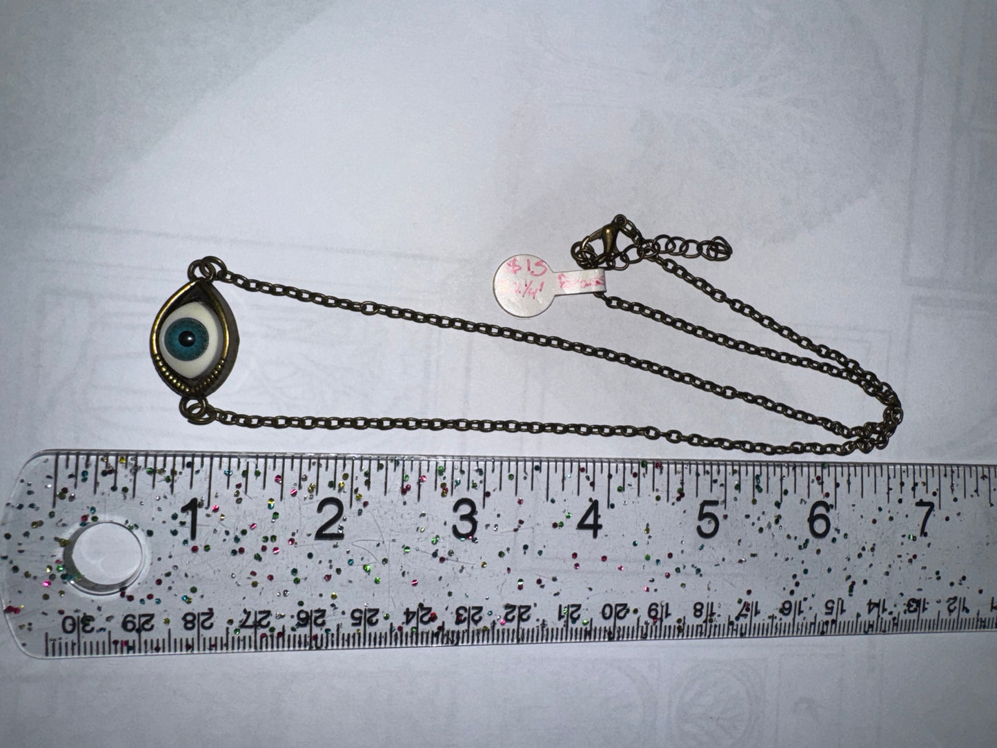 22 1/4" Brass All Seeing Eye Necklace