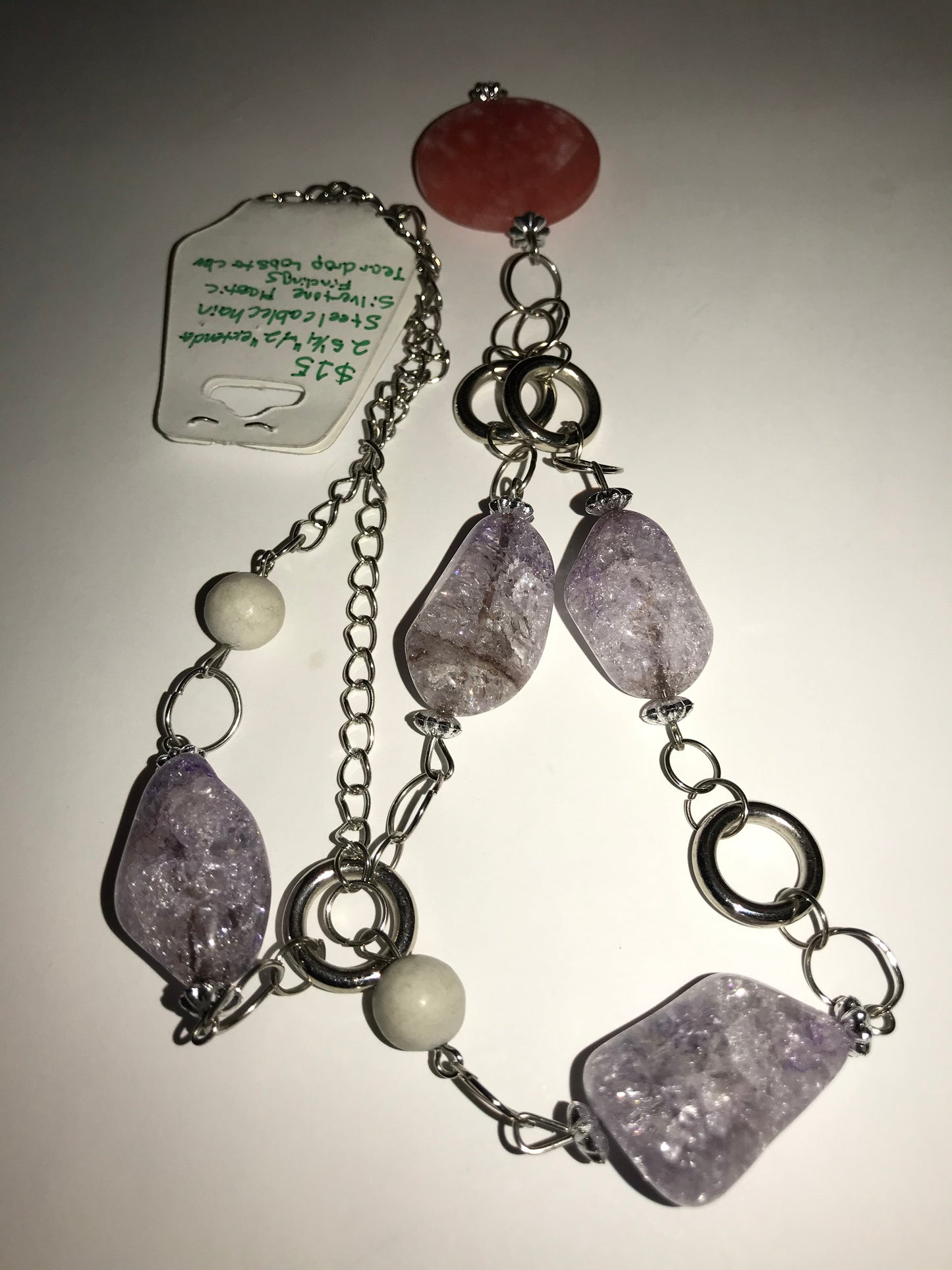 25 1/4" Quartz and Feldspar Necklace