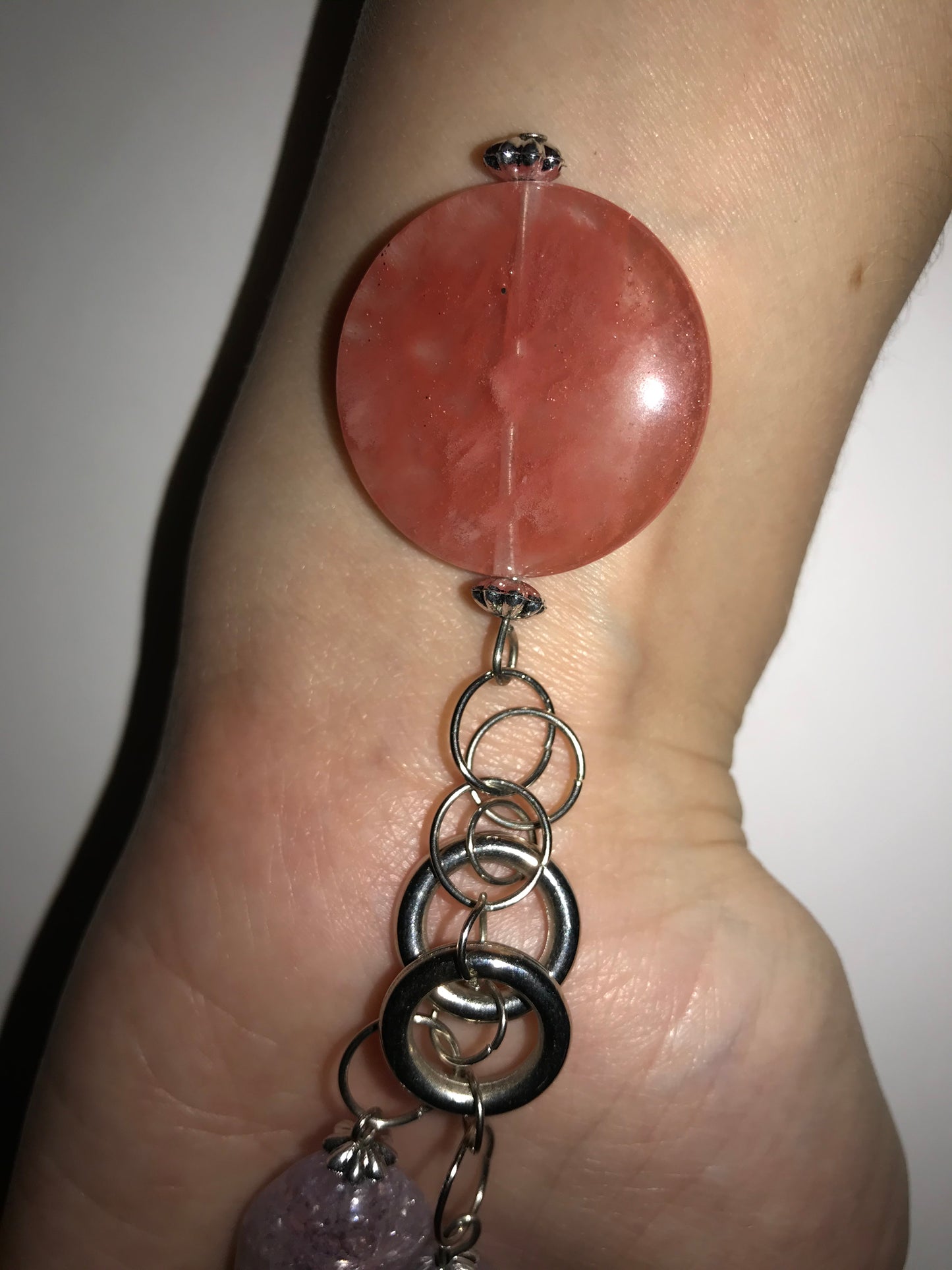 25 1/4" Quartz and Feldspar Necklace