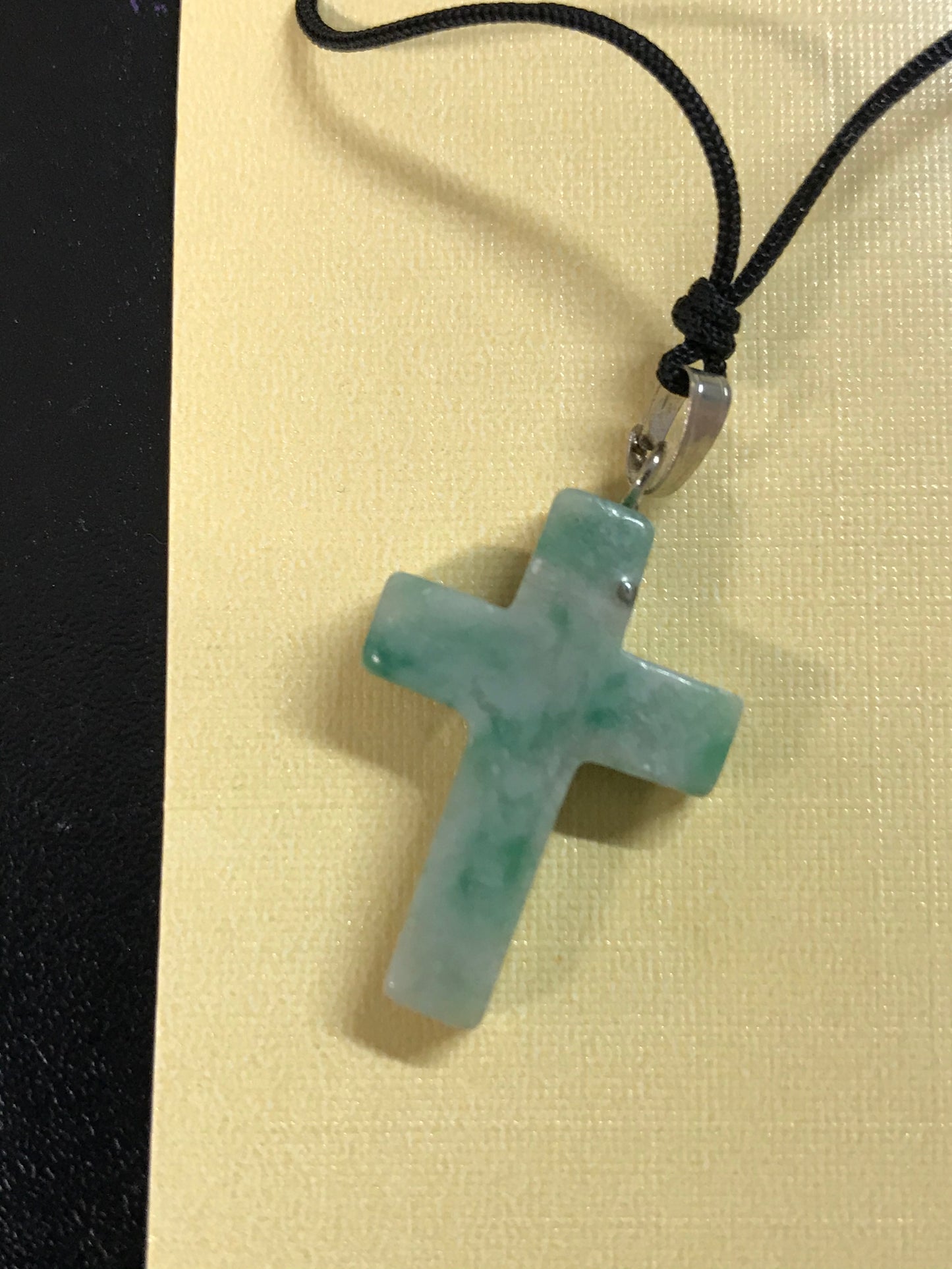 32" Nylon Cord Necklaces with Stone Cross