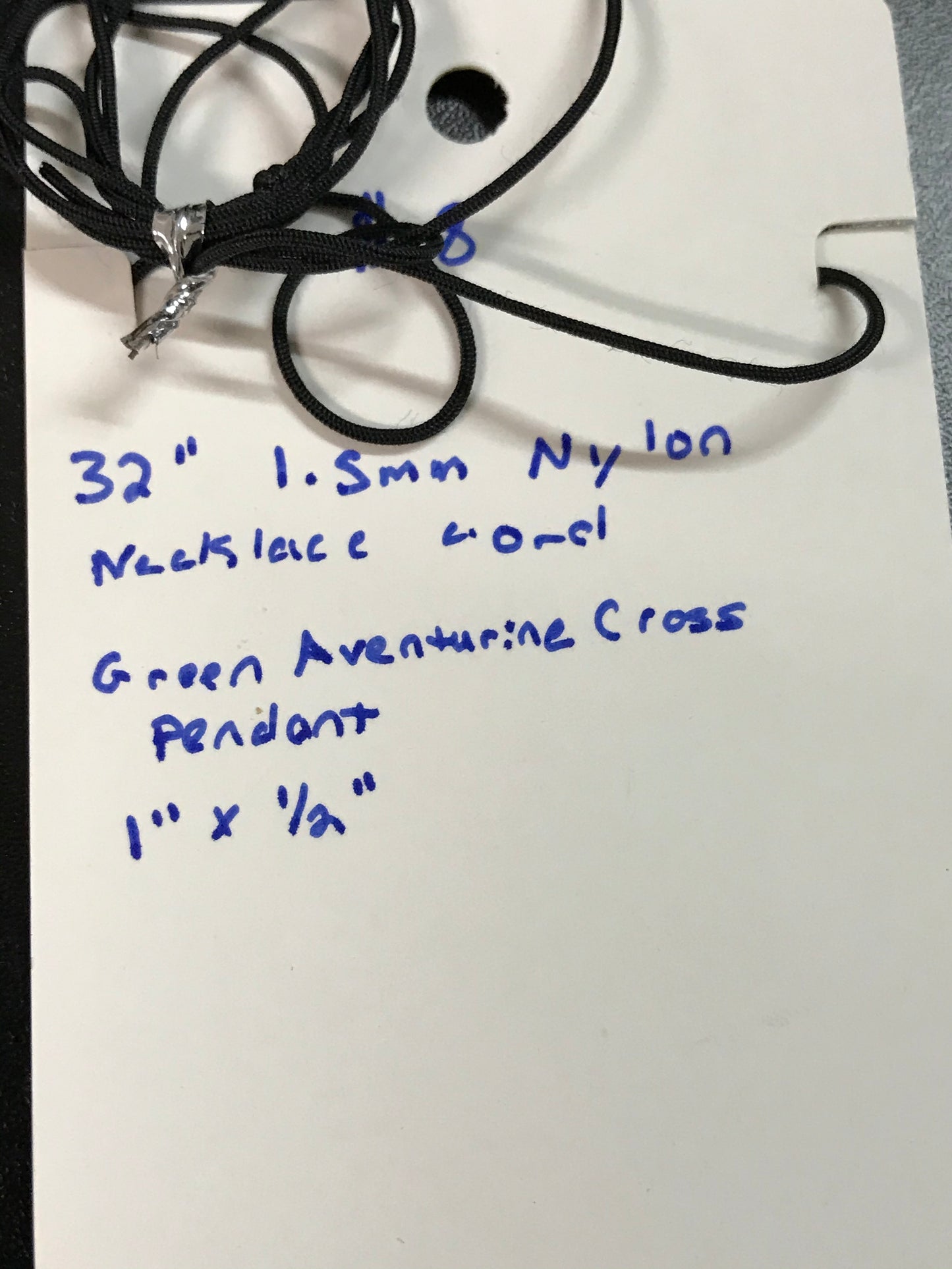 32" Nylon Cord Necklaces with Stone Cross