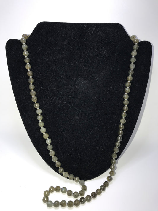 32" Labradorite And Silk Necklace