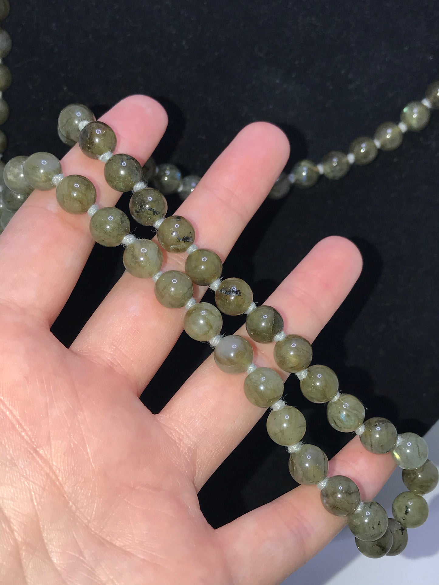 32" Labradorite And Silk Necklace
