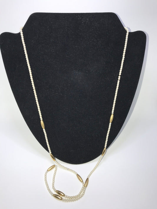 36" Pearl And Gold Necklace