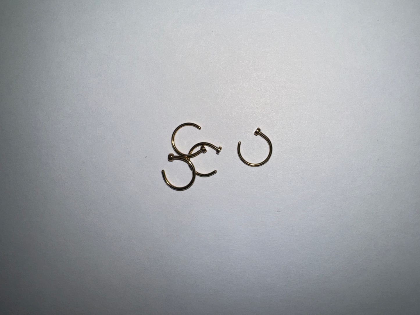 3/8 20 Gauge Gold Titanium Plated Hoop Nose Rings