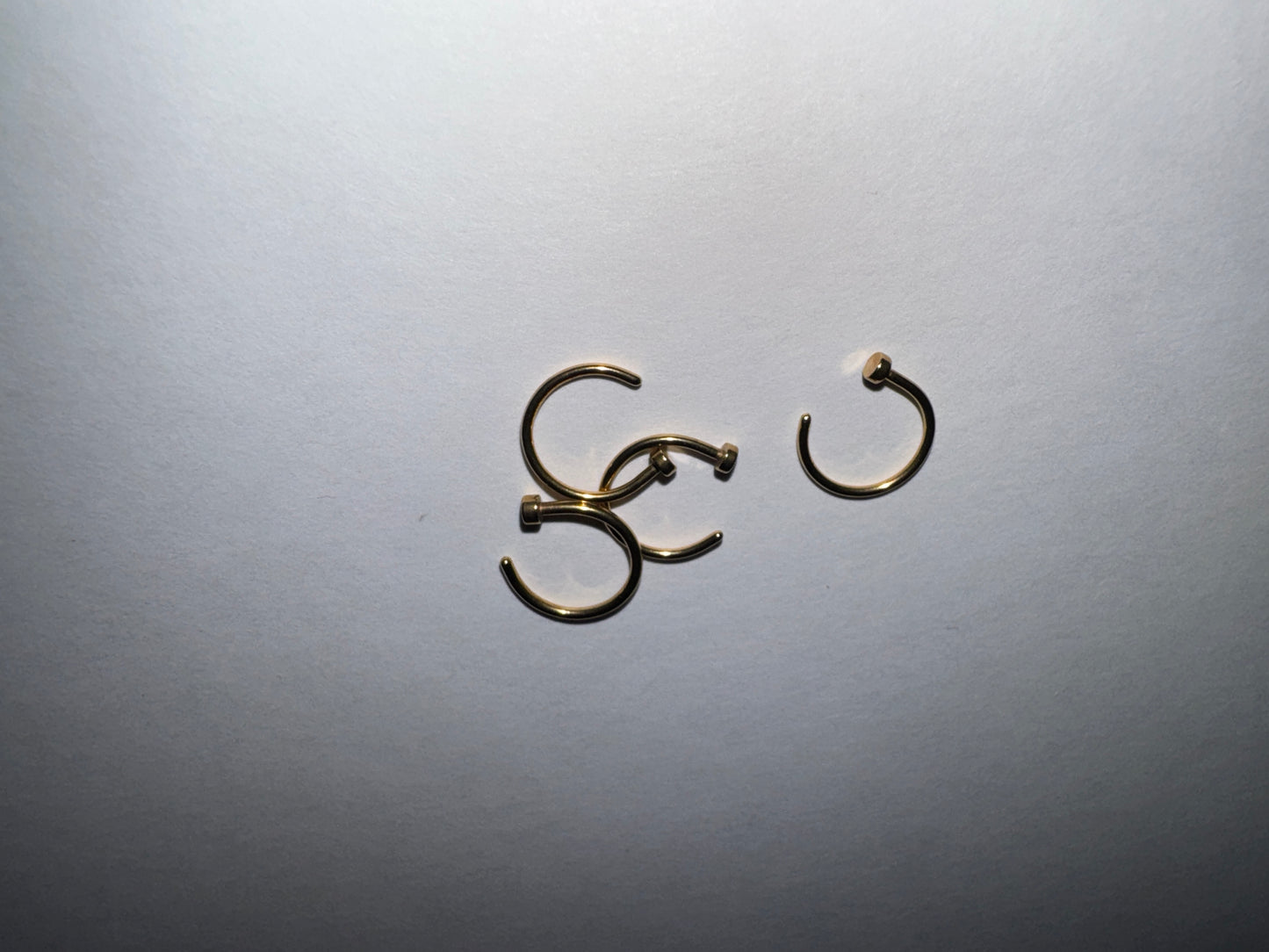 3/8 20 Gauge Gold Titanium Plated Hoop Nose Rings