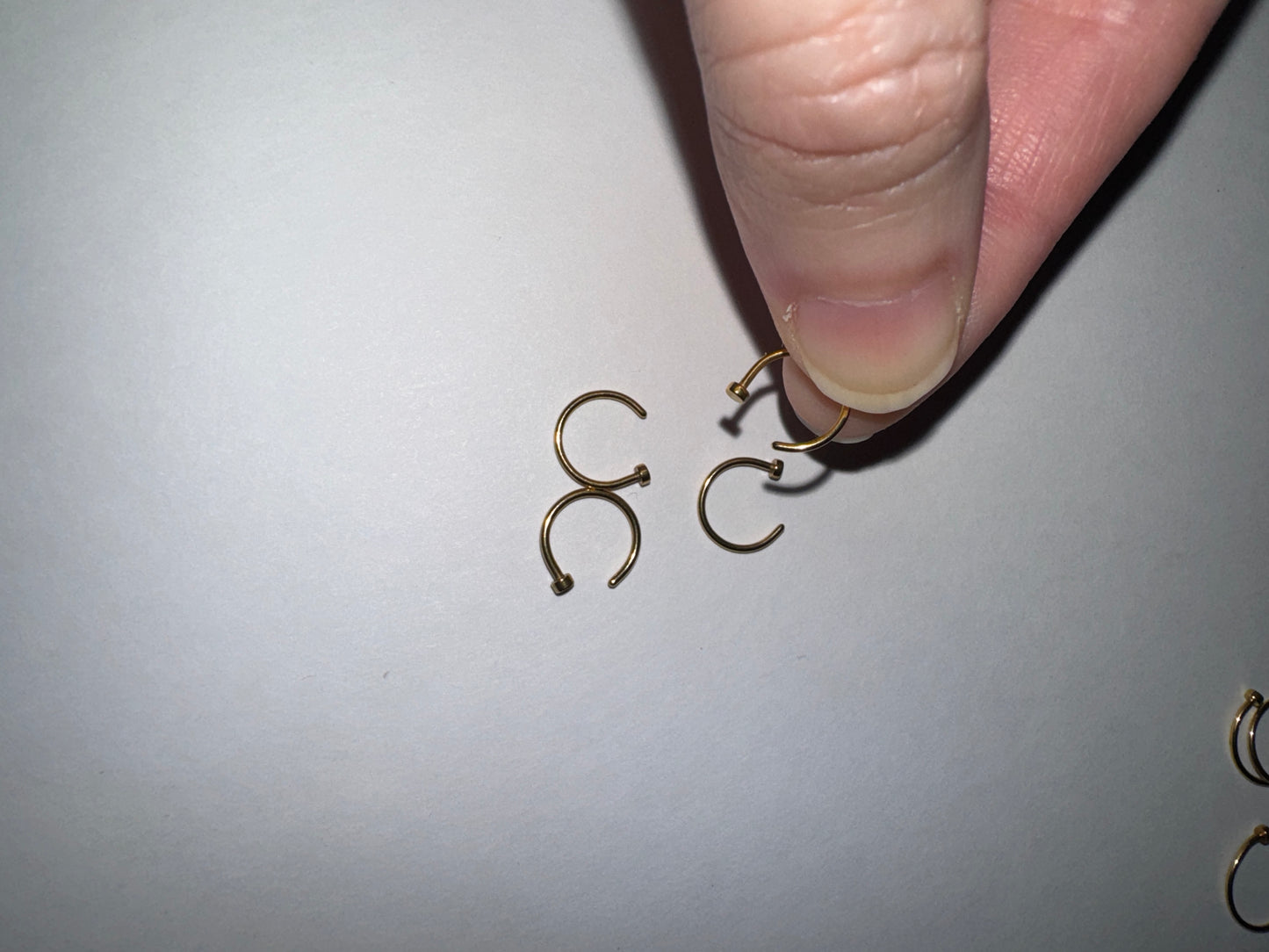 3/8 20 Gauge Gold Titanium Plated Hoop Nose Rings