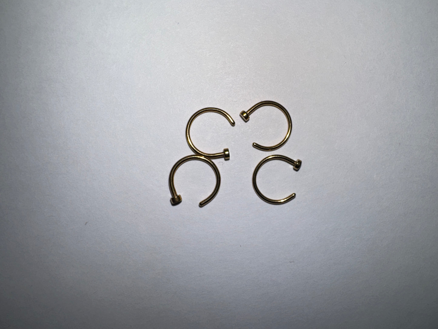 3/8 20 Gauge Gold Titanium Plated Hoop Nose Rings