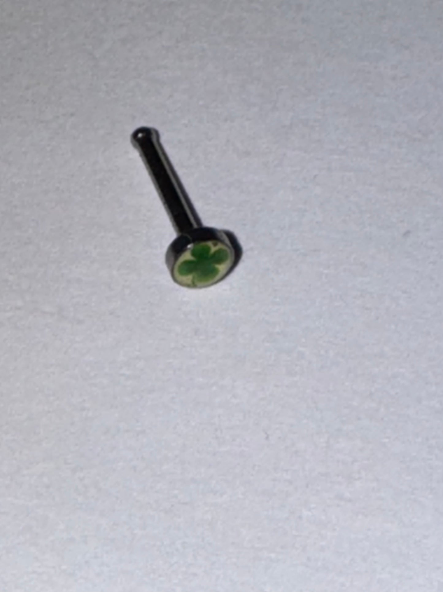 3mm Round Shamrock Design 20 gauge nose rings