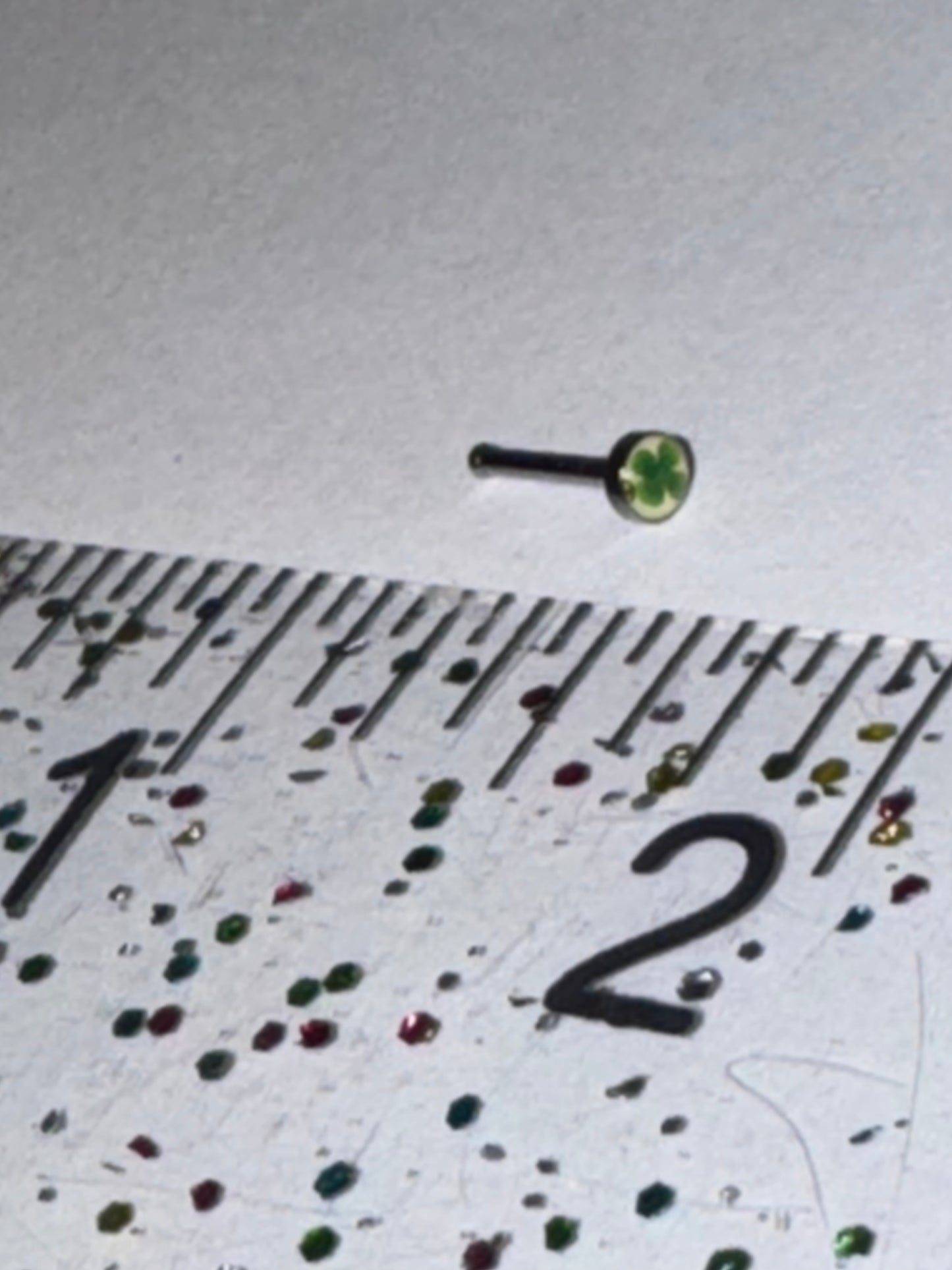 3mm Round Shamrock Design 20 gauge nose rings
