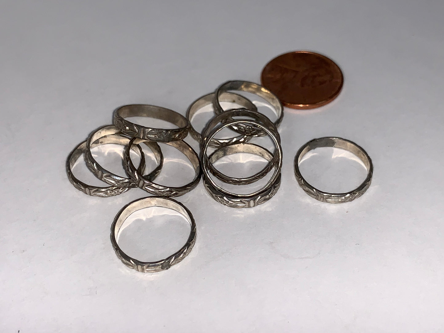 3/4 3mm Sterling Silver Floral Ring