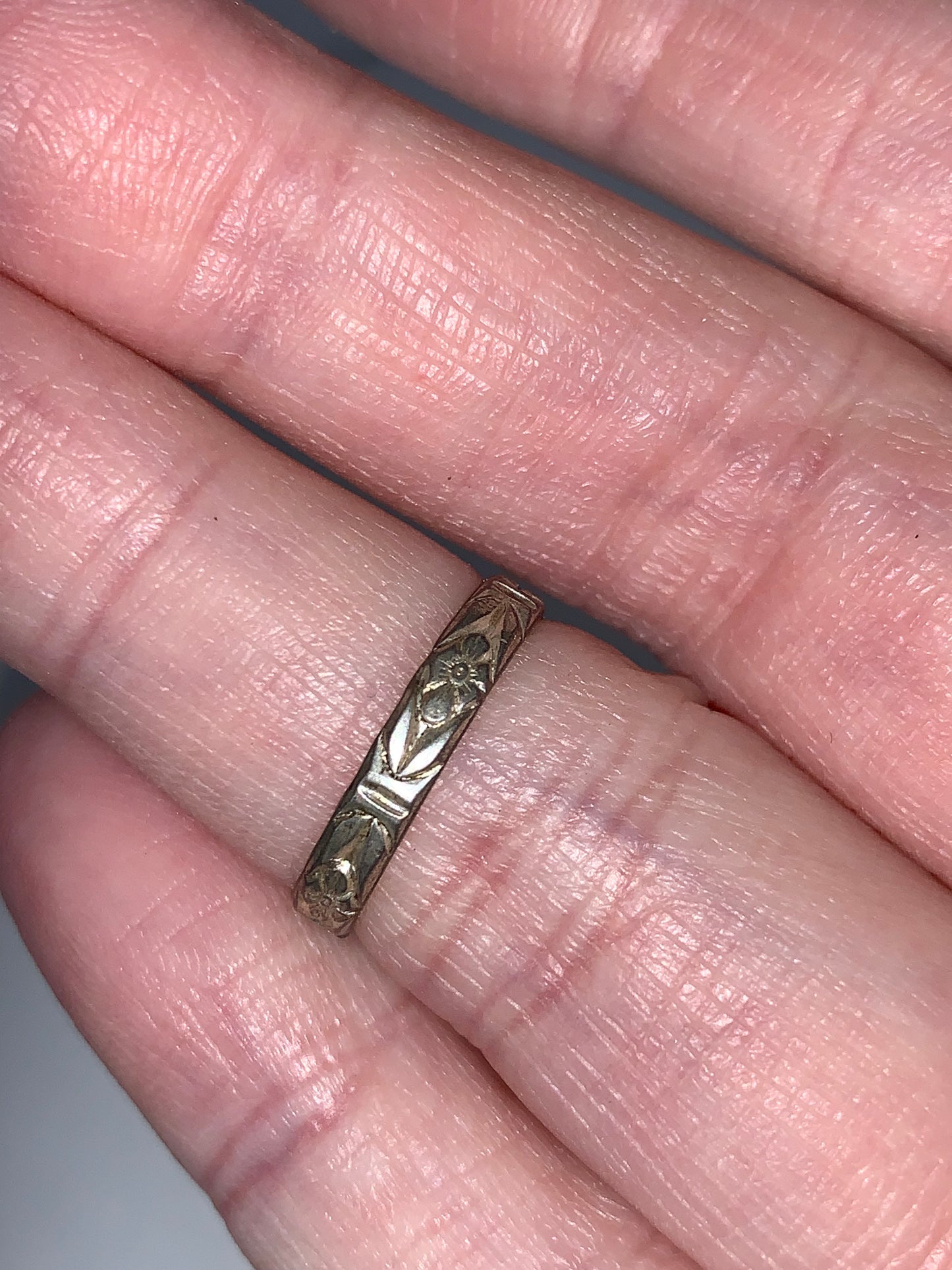 Sterling Silver Floral Design Ring, Size 3