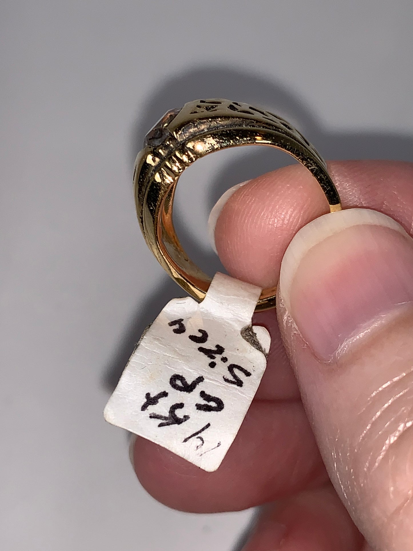 14 KT GE ESPO Vintage Gold Ring, Size 4 1/4
