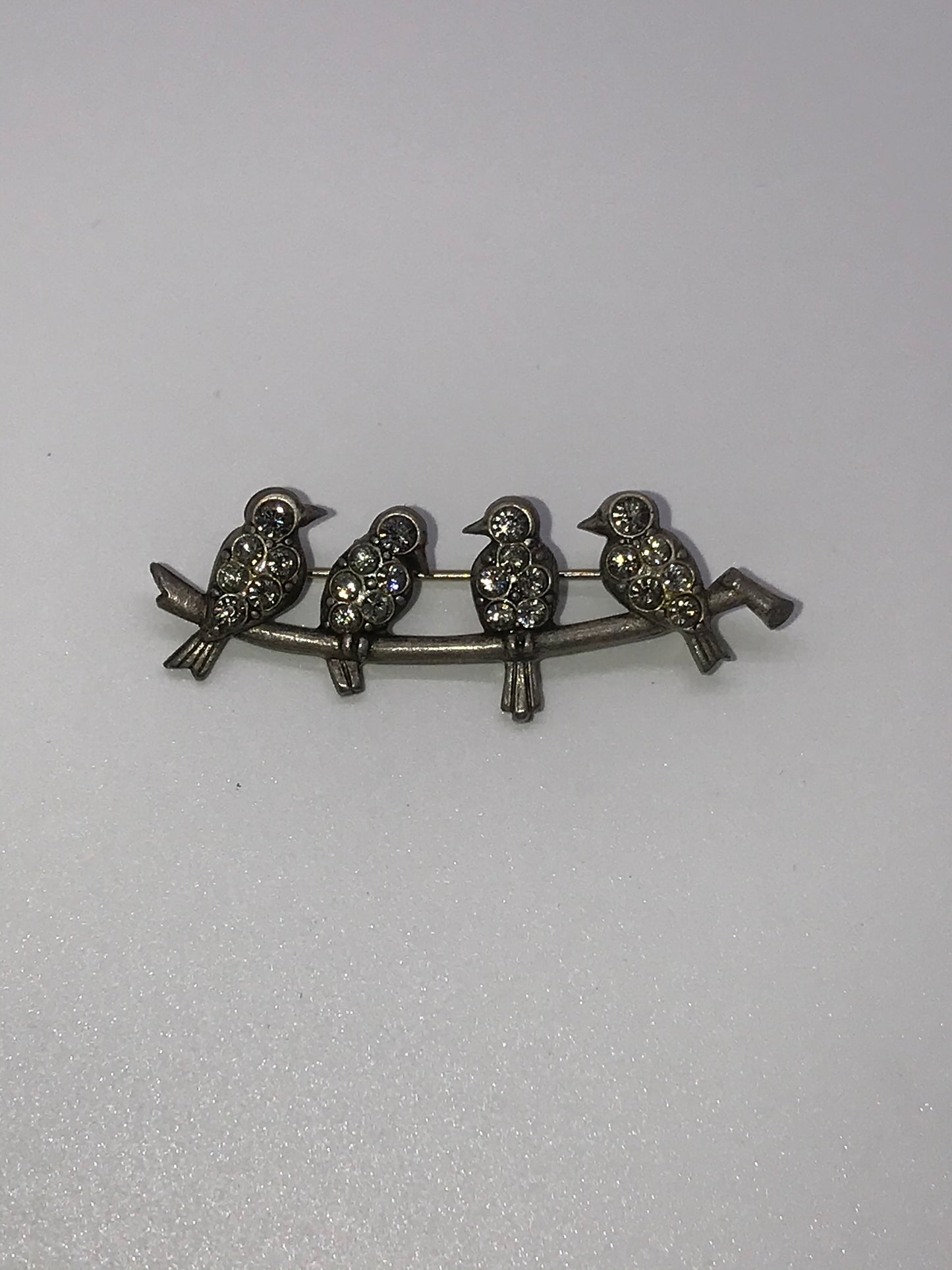 Vintage Silver Four Bird Pin