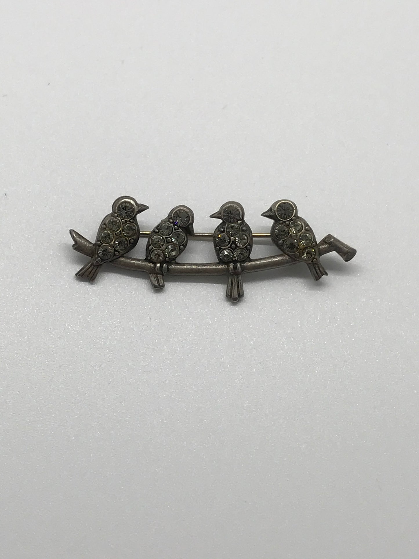 Vintage Silver Four Bird Pin