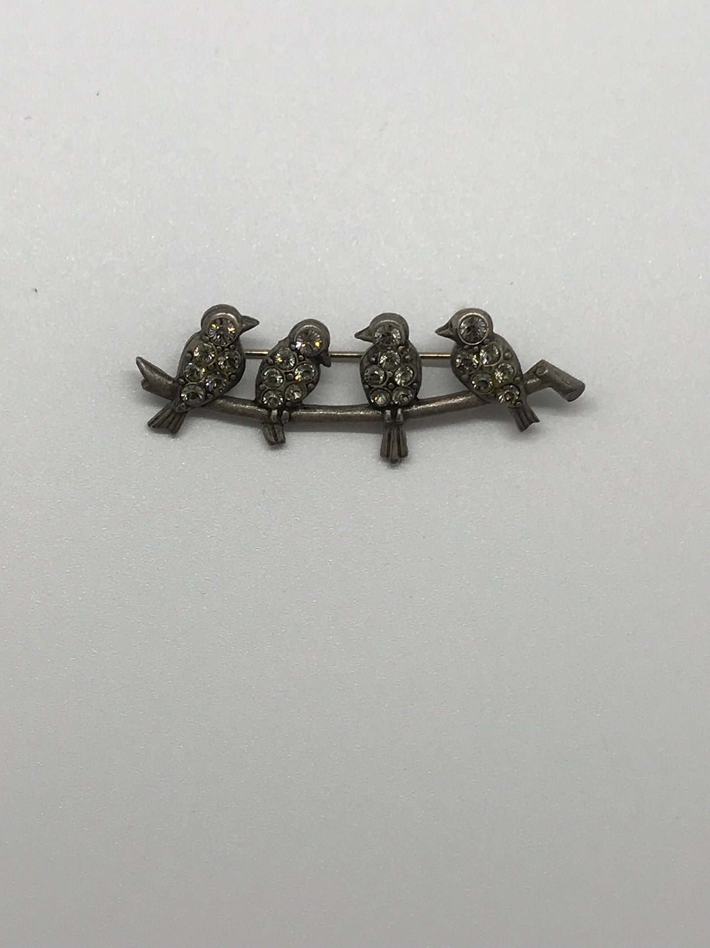 Vintage Silver Four Bird Pin