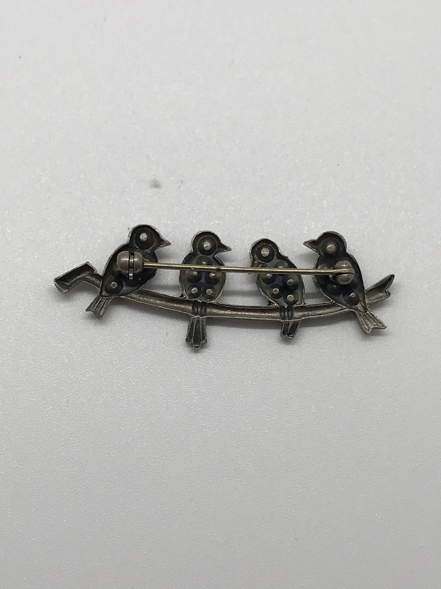 Vintage Silver Four Bird Pin