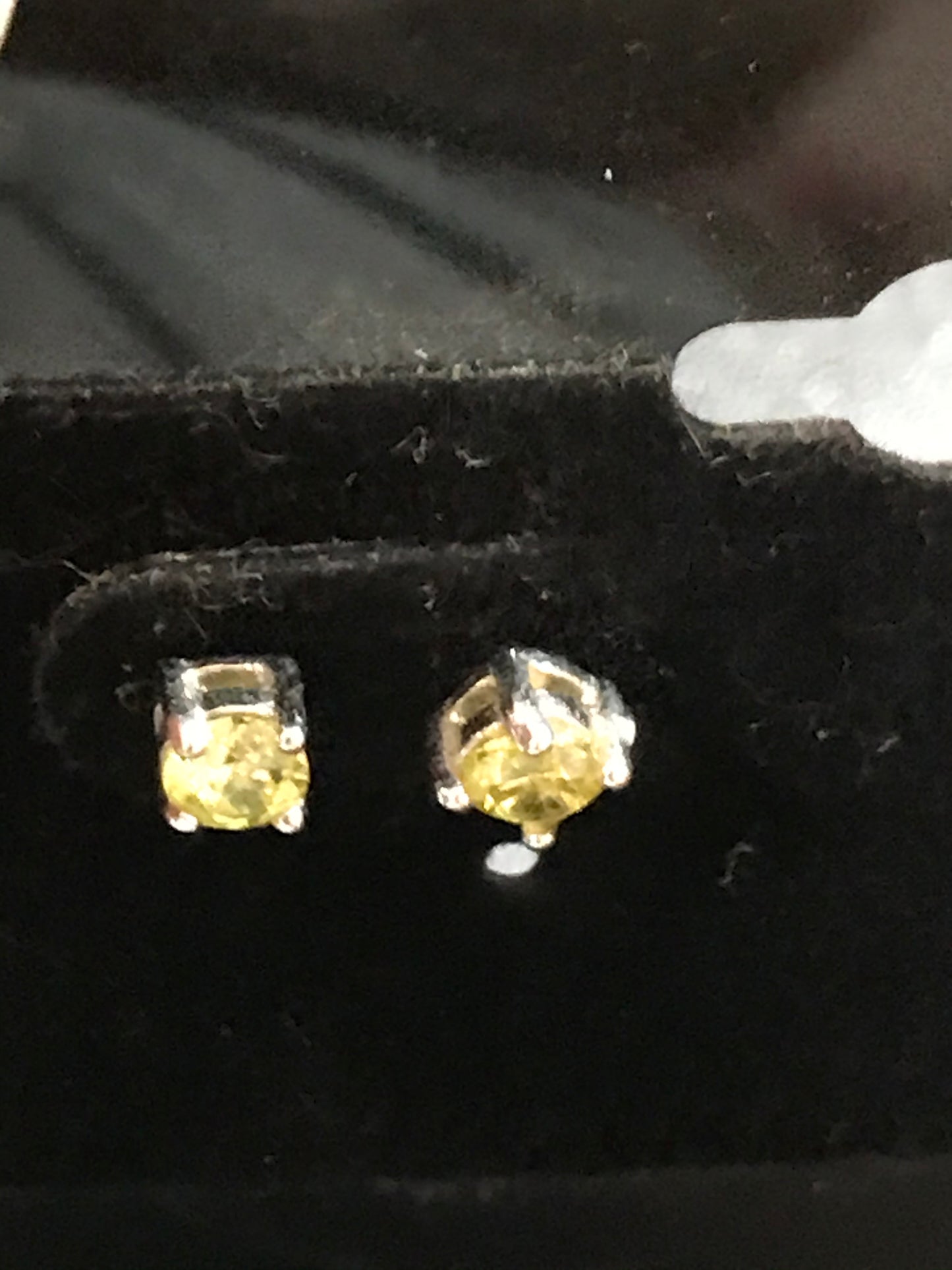 4mm Round Topaz yellow Post Earrings