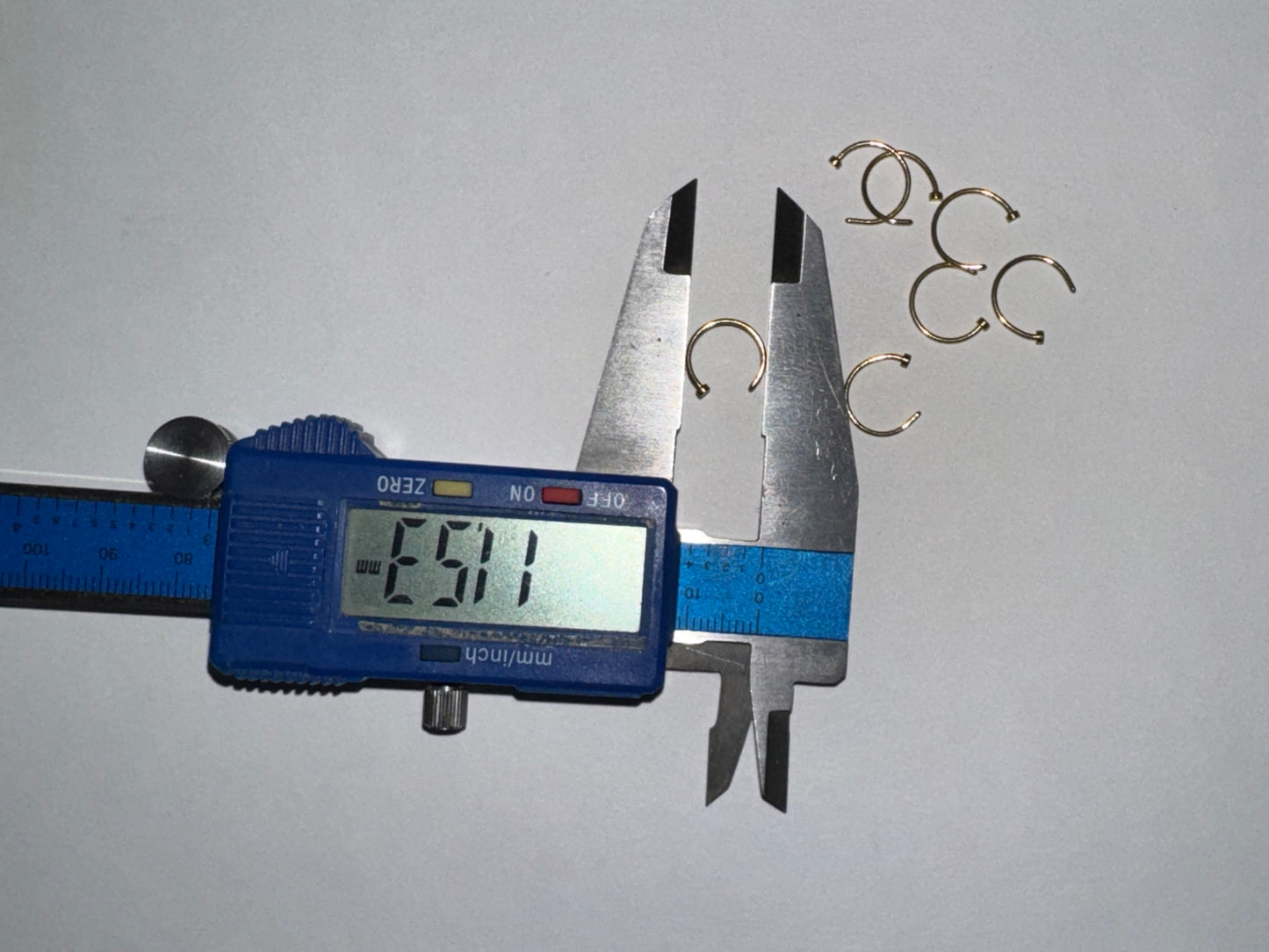 5/16 20 Gauge Titanium Plated Hoop Nose Rings