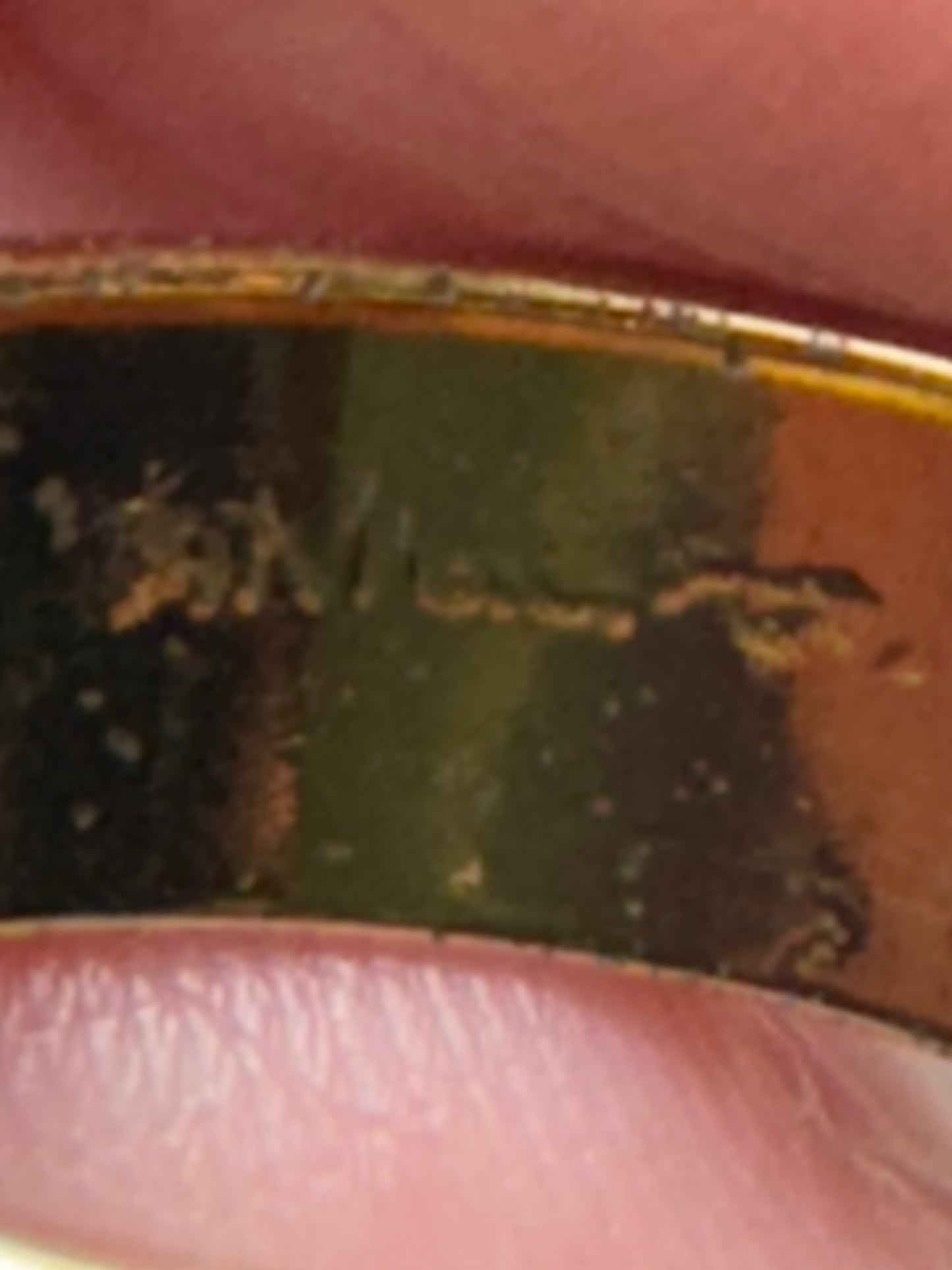 14Kt Gp Wide Band ring with Cz, Size 5