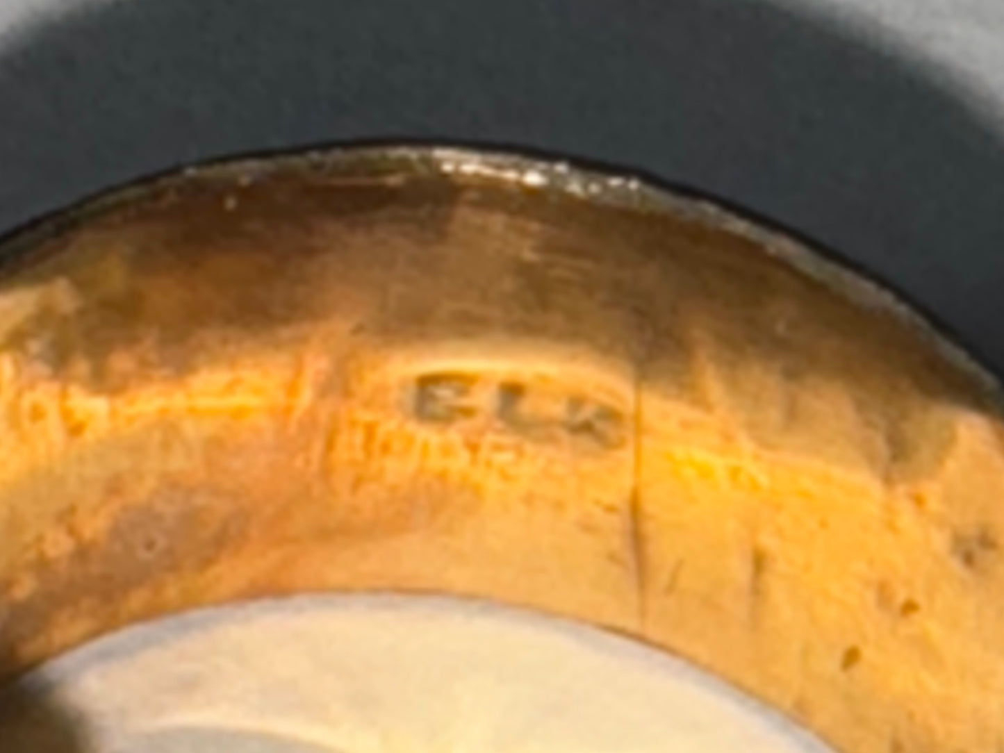 14 Kt Gp Wide Band Floral Ring, Size 6 1/2